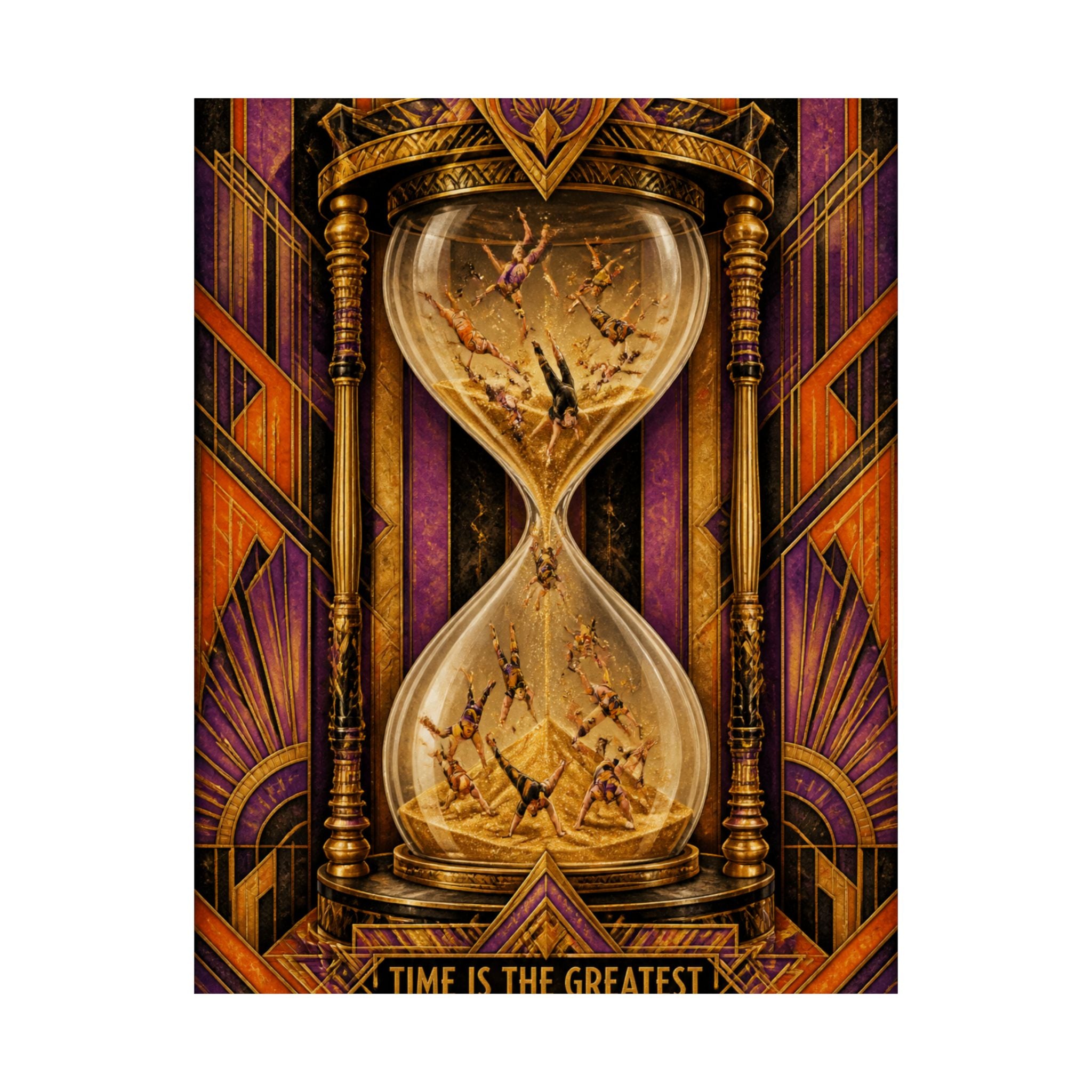 Hourglass Acrobats Wall Art Poster 18×24 Art Deco Entryway Decor Maximalist Print