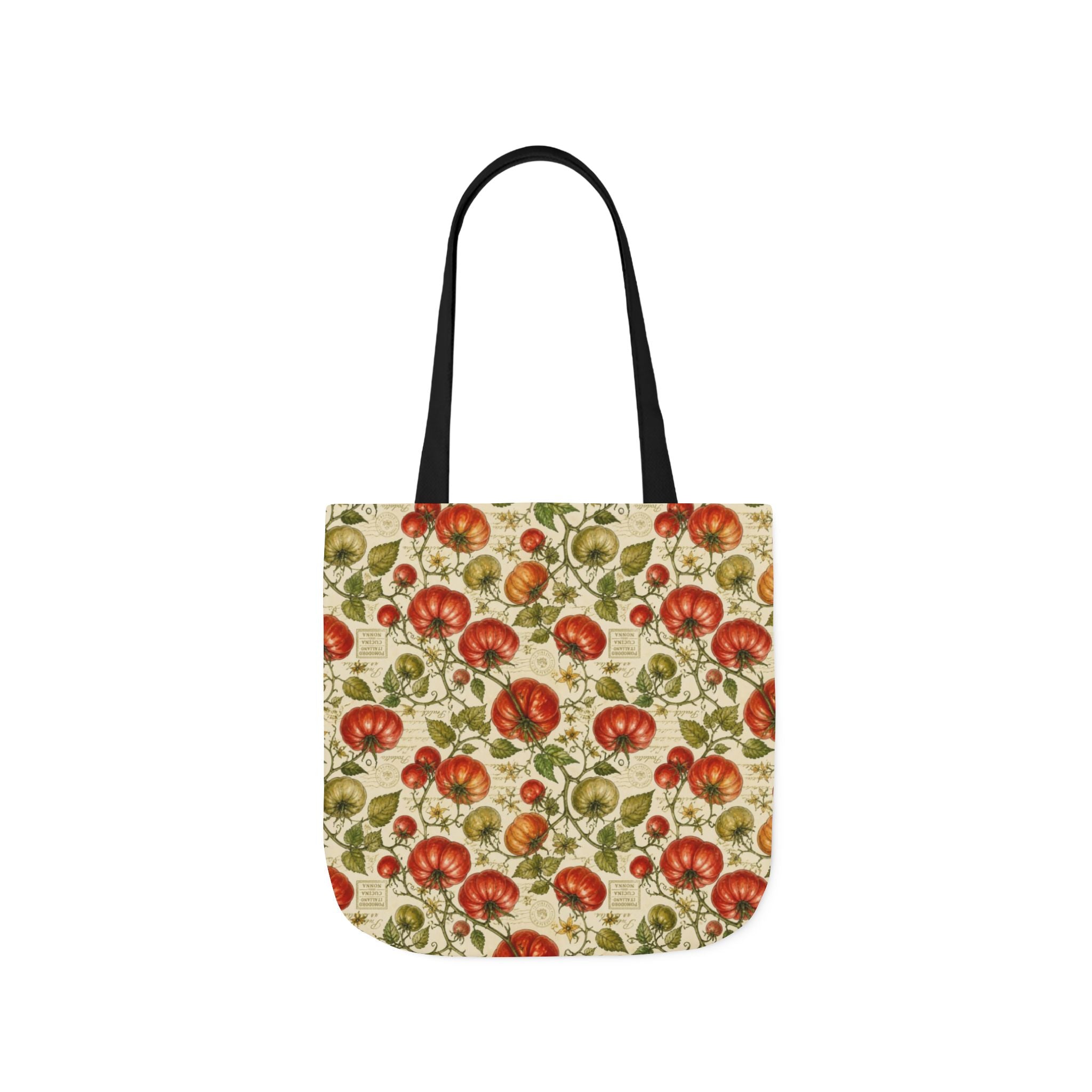 Heritage Tomatoes Canvas Tote Bag Mediterranean Kitchen Watercolor Design Italian Cottagecore Gift