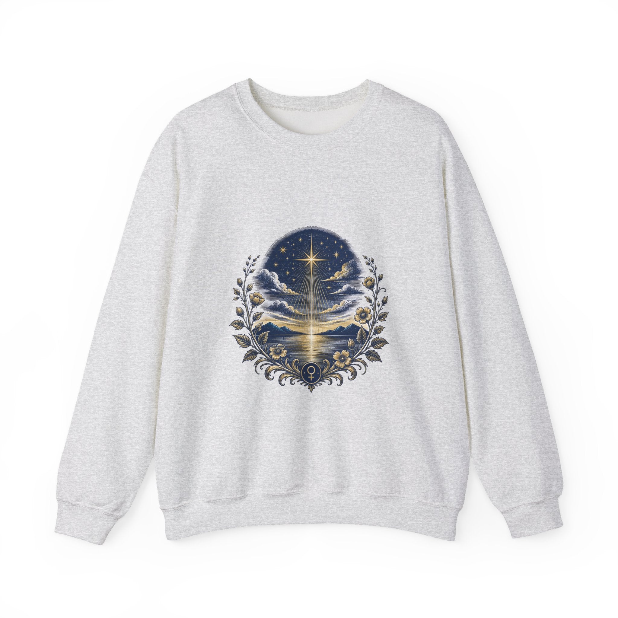 Matching Couple Sweatshirt - Evening & Morning Star Matching Couple Crewneck Sweatshirt Vintage Art His Hers Wedding Gift - Design A