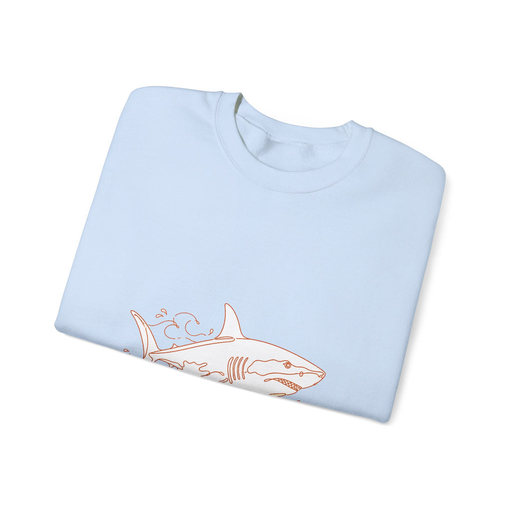 Matching Couple Sweatshirt - Shark & Dolphin Matching Couple Crewneck Sweatshirt Minimalist Art His Hers Valentine Gift - Design A
