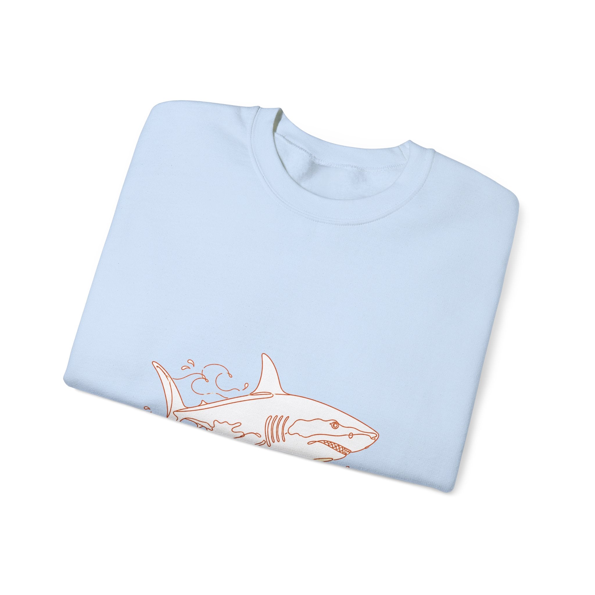 Matching Couple Sweatshirt - Shark & Dolphin Matching Couple Crewneck Sweatshirt Minimalist Art His Hers Valentine Gift - Design A