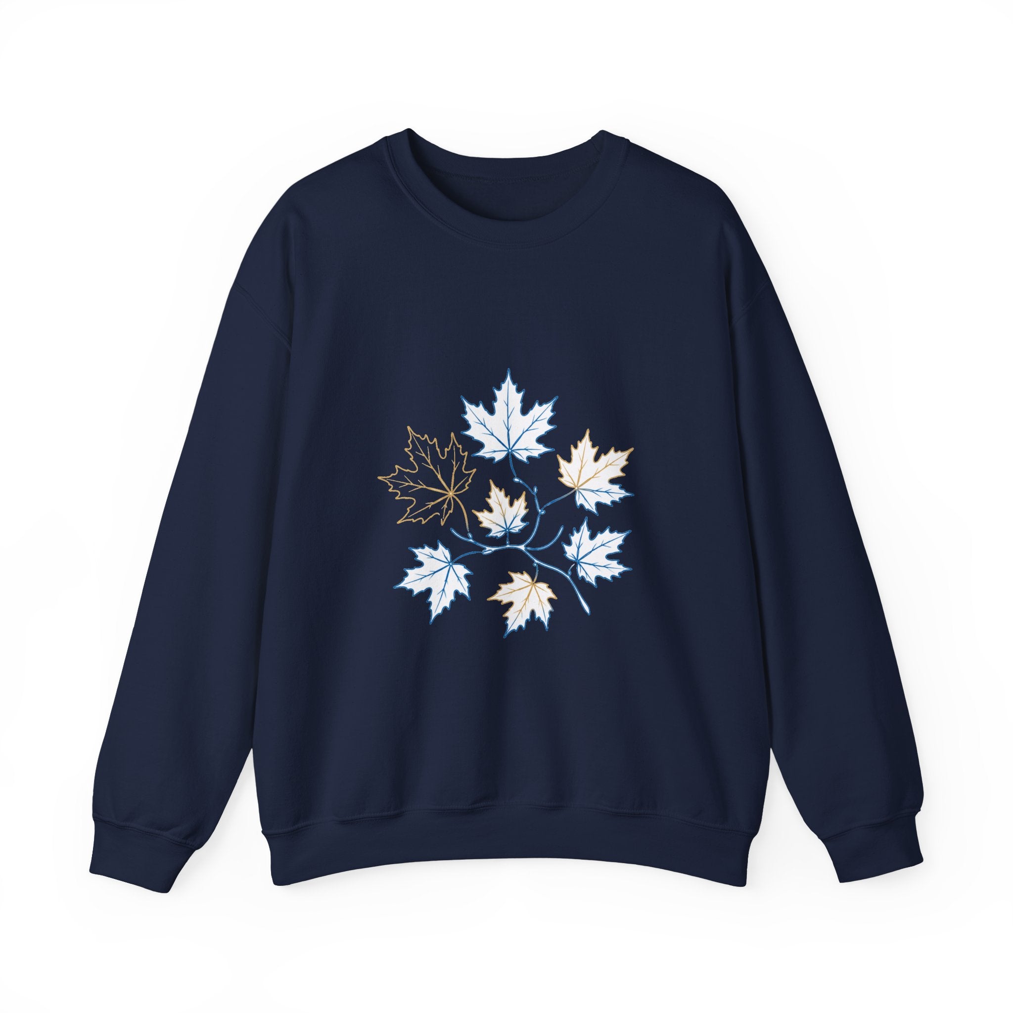 Matching Couple Sweatshirt - Cherry Blossom & Maple Leaf Matching Couple Premium Fleece Sweatshirt Minimalist Art His Hers Christmas Gift - Design B