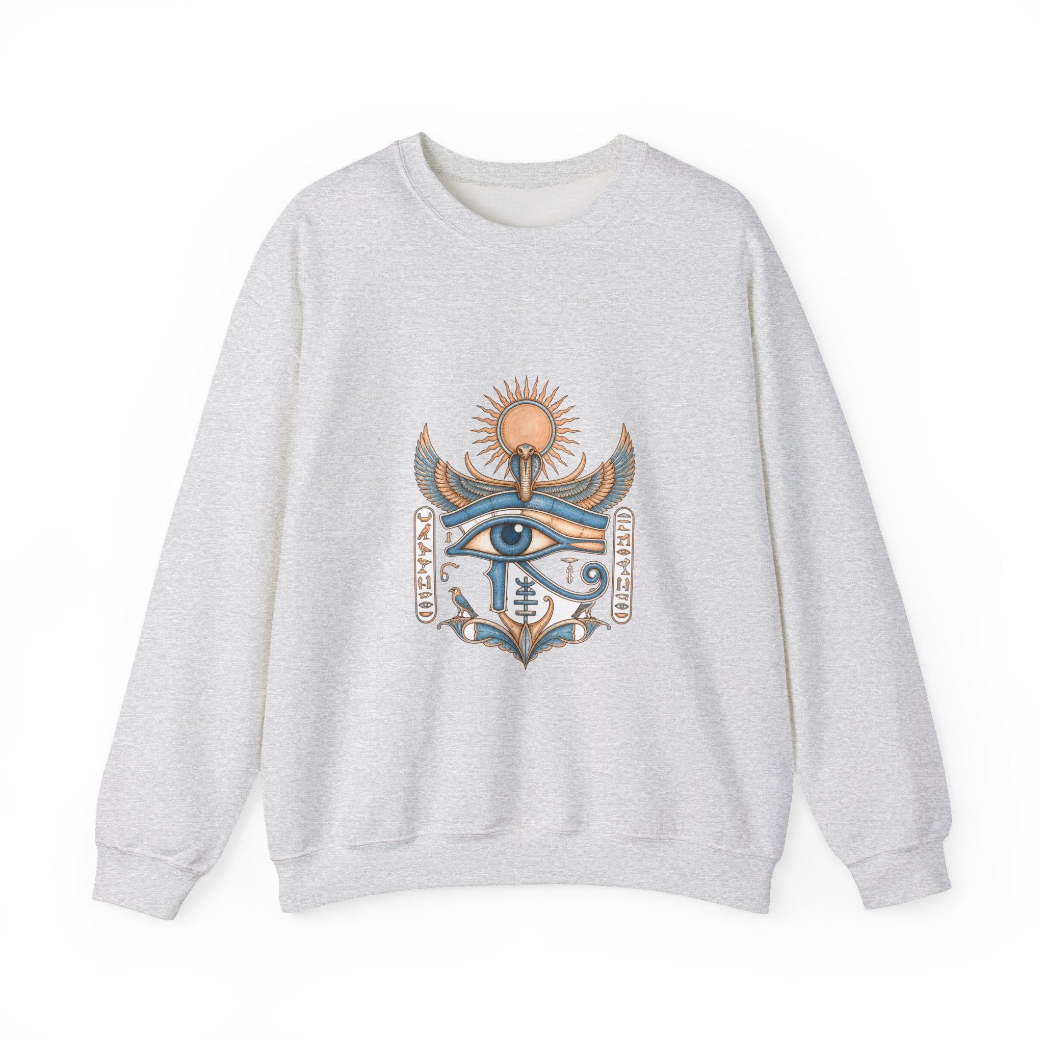 Matching Couple Sweatshirt - Eye of Ra & Horus Matching Couple Comfort Colors Crew Vintage Art His Hers Honeymoon Gift - Design A