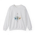 Matching Couple Sweatshirt - Compass North & South Matching Couple Crewneck Sweatshirt Watercolor Art His Hers Engagement Gift - Design B