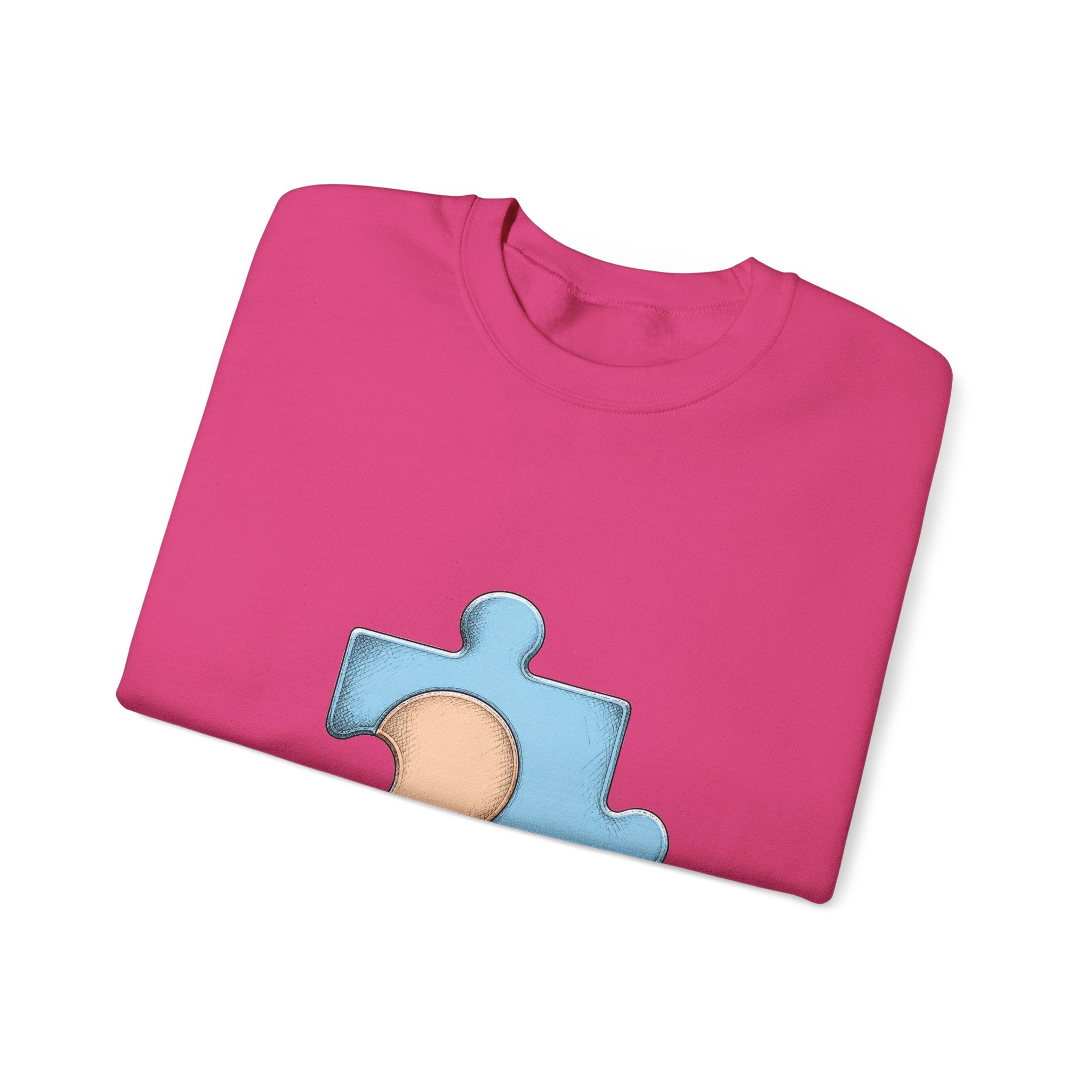 Matching Couple Sweatshirt - Puzzle Pieces Matching Couple Crewneck Sweatshirt Hand-Drawn Art His Hers Best Friend Gift - Design B