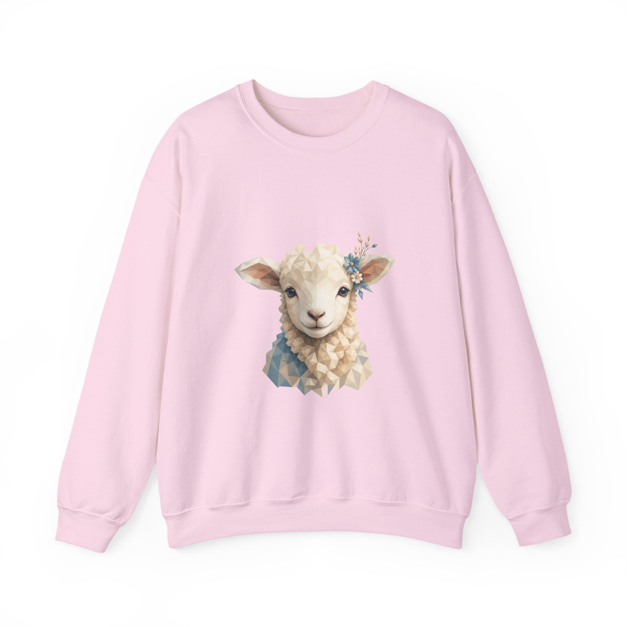 Matching Couple Sweatshirt - Lion & Lamb Matching Couple Crewneck Sweatshirt Geometric Art His Hers Couple Gift - Design B