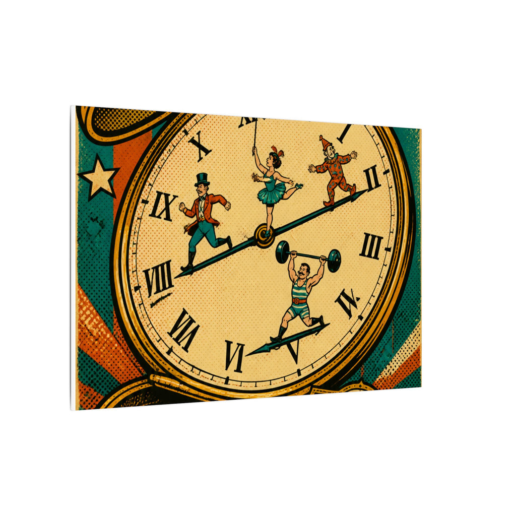 Pocket Watch Performers Wall Art Canvas 24×36 Pop Art Restaurant Decor Maximalist Print