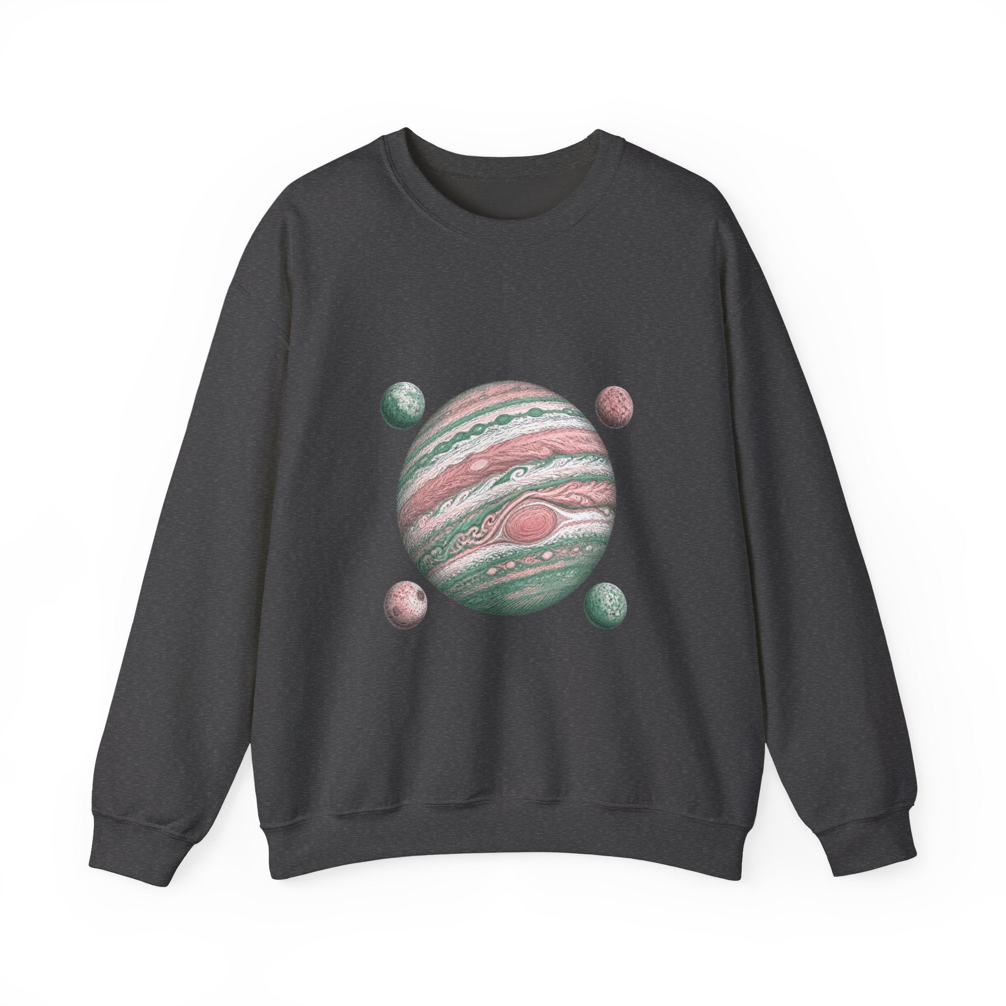 Matching Couple Sweatshirt - Saturn & Jupiter Matching Couple Premium Fleece Sweatshirt Hand-Drawn Art His Hers Anniversary Gift - Design B