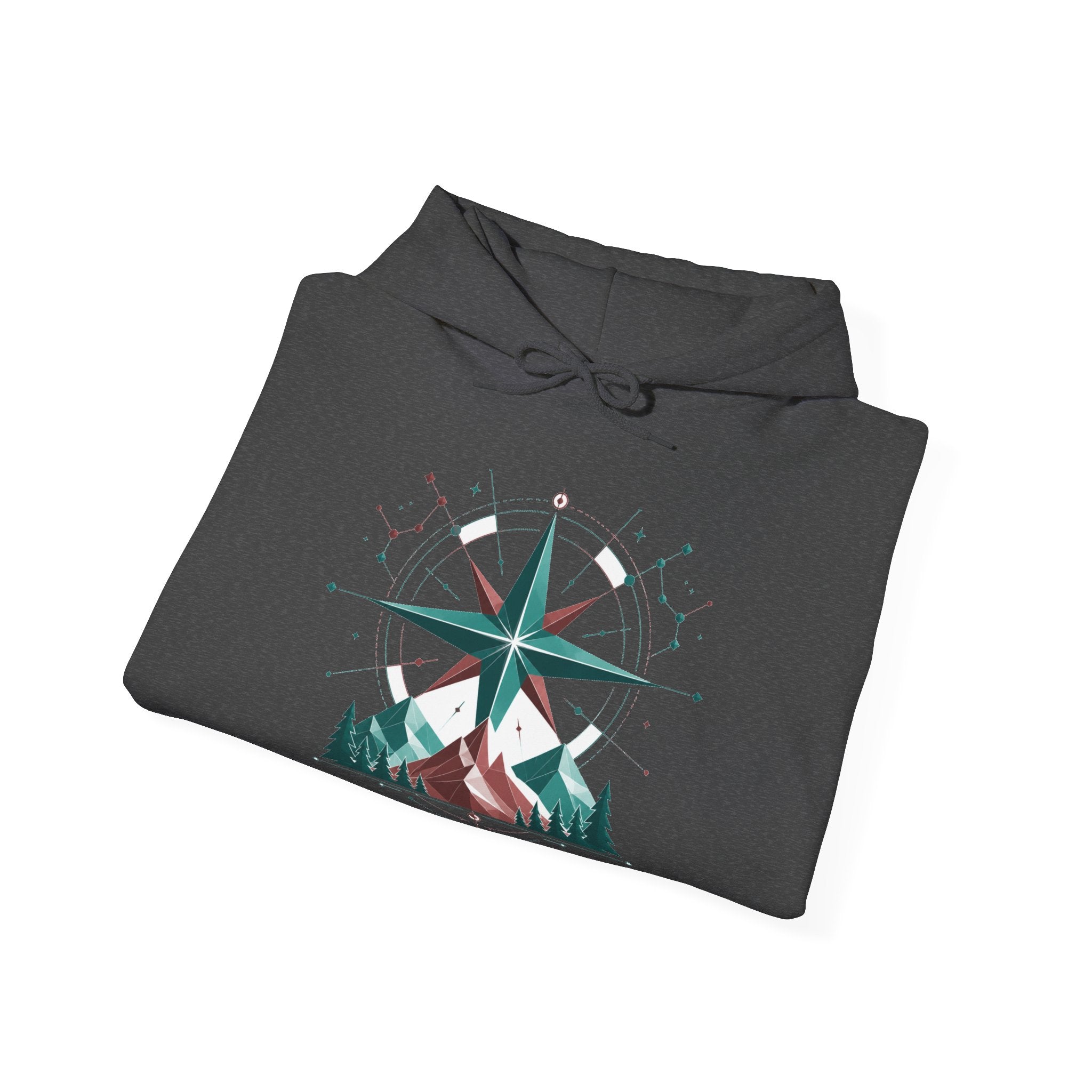 Matching Couple Sweatshirt - Shooting Star & North Star Matching Couple Hooded Sweatshirt Geometric Art His Hers Couple Gift - Design B