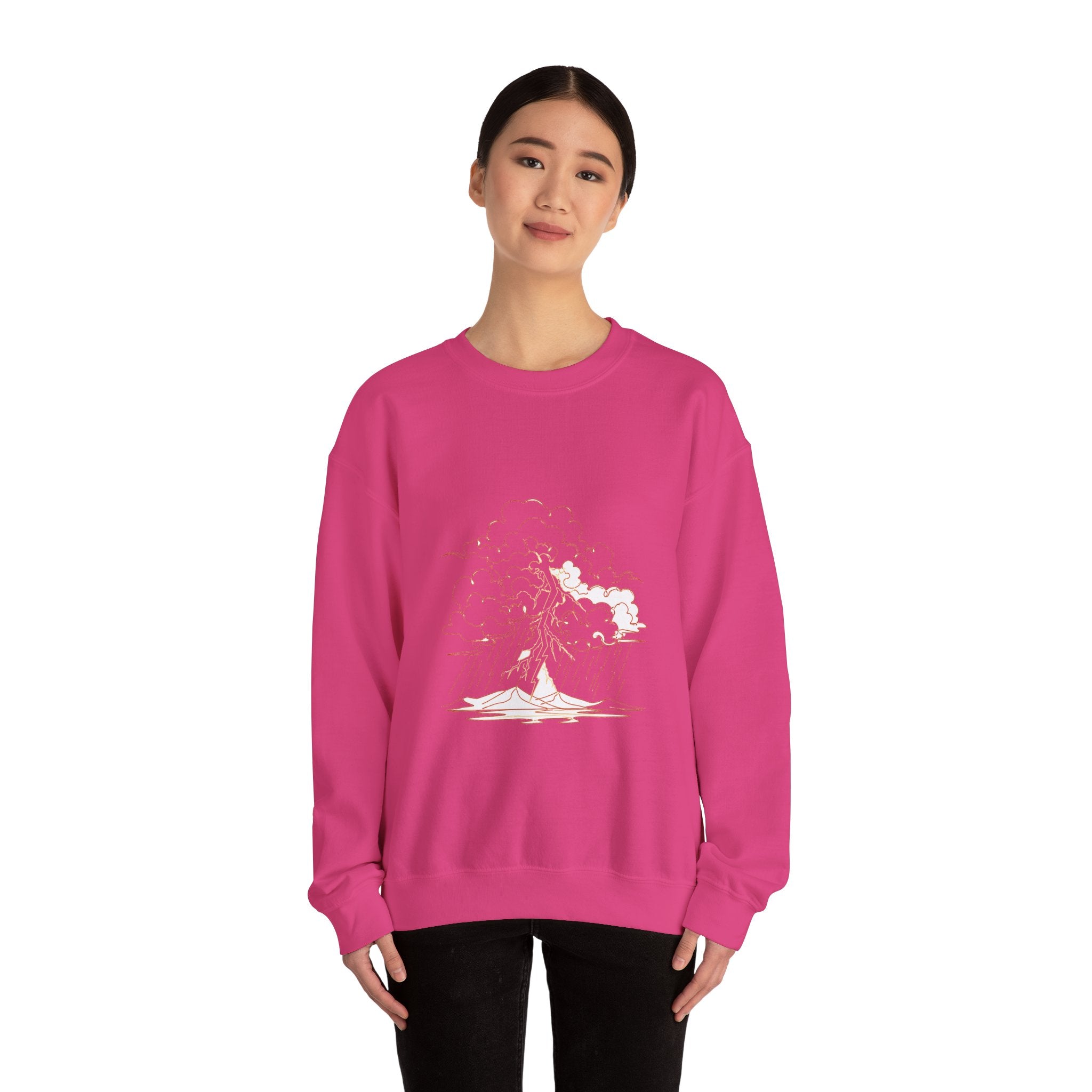 Matching Couple Sweatshirt - Storm & Rainbow Matching Couple Premium Fleece Sweatshirt Minimalist Art His Hers Christmas Gift - Design A