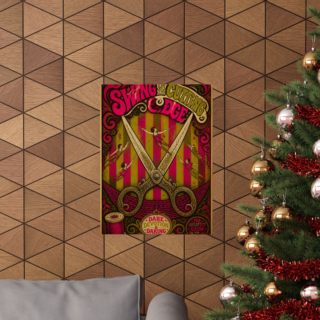 Giant Scissors Trapeze Wall Art Poster 24×36 Psychedelic Dining Room Decor Maximalist Print