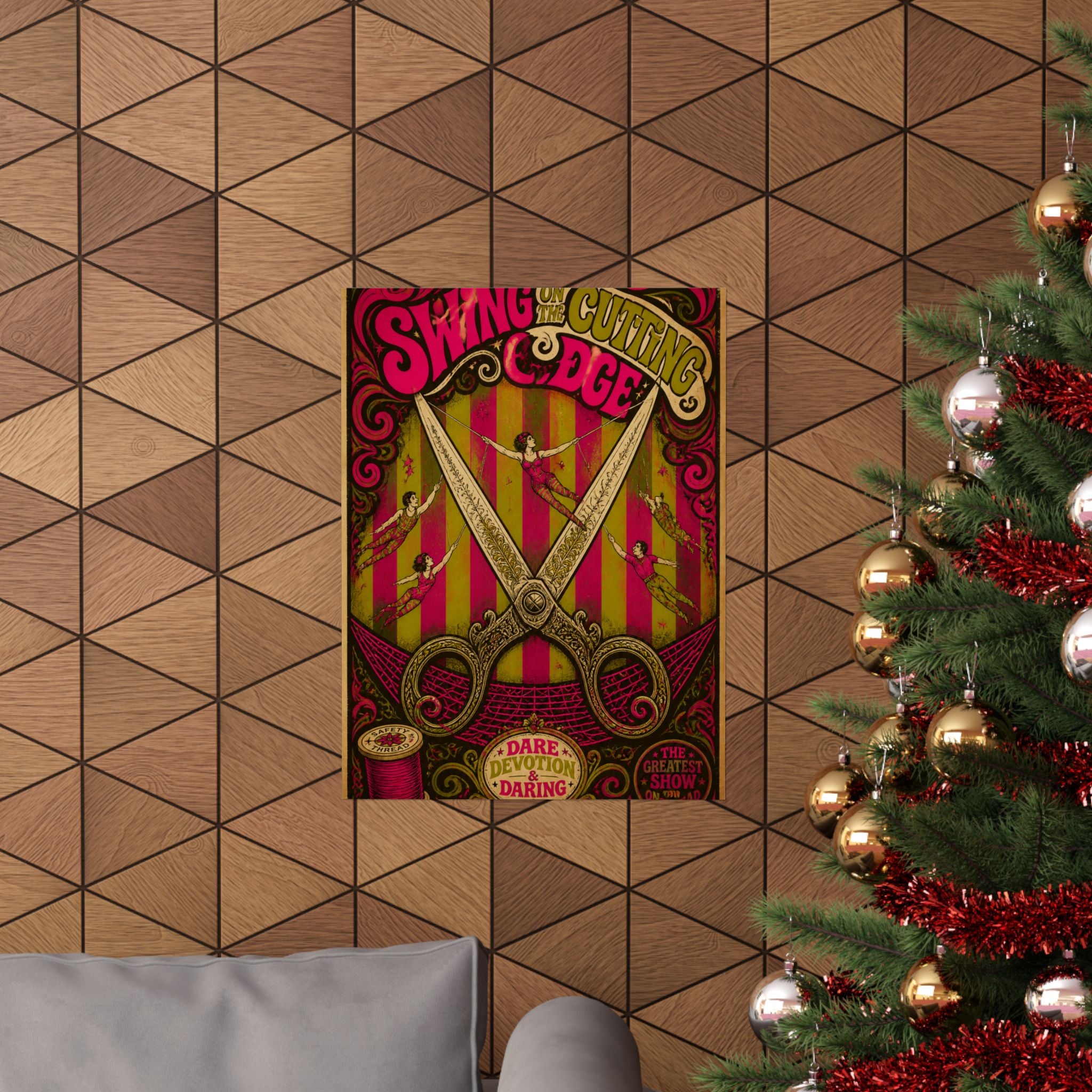 Giant Scissors Trapeze Wall Art Poster 24×36 Psychedelic Dining Room Decor Maximalist Print