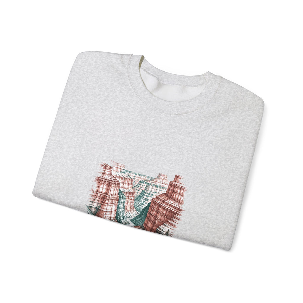 Matching Couple Sweatshirt - Lavender Fields & Canyon Matching Couple Crewneck Sweatshirt Hand-Drawn Art His Hers Best Friend Gift - Design B