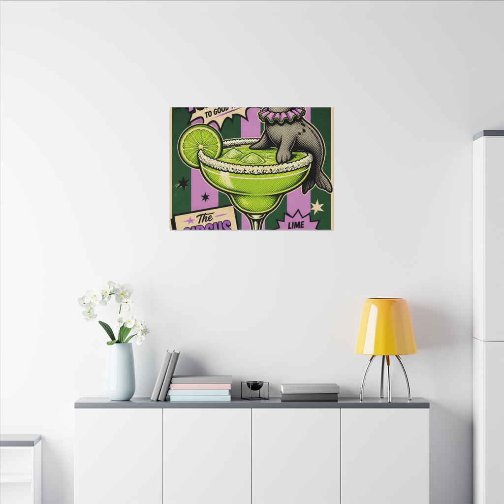 Margarita Balancing Seal Wall Art Canvas 16×20 Pop Art Living Room Decor Maximalist Print