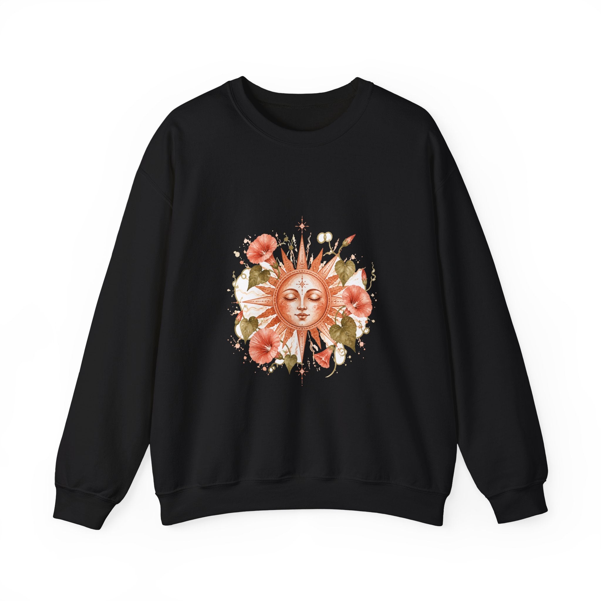 Matching Couple Sweatshirt - Sun & Moon Matching Couple Comfort Colors Crew Watercolor Art His Hers Birthday Gift - Design B