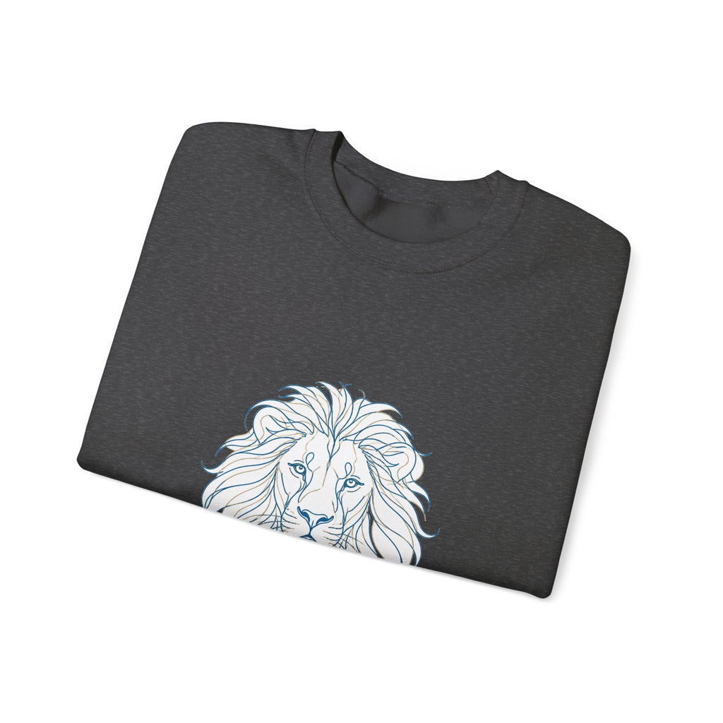 Matching Couple Sweatshirt - Lion & Lamb Matching Couple Crewneck Sweatshirt Minimalist Art His Hers Valentine Gift - Design A