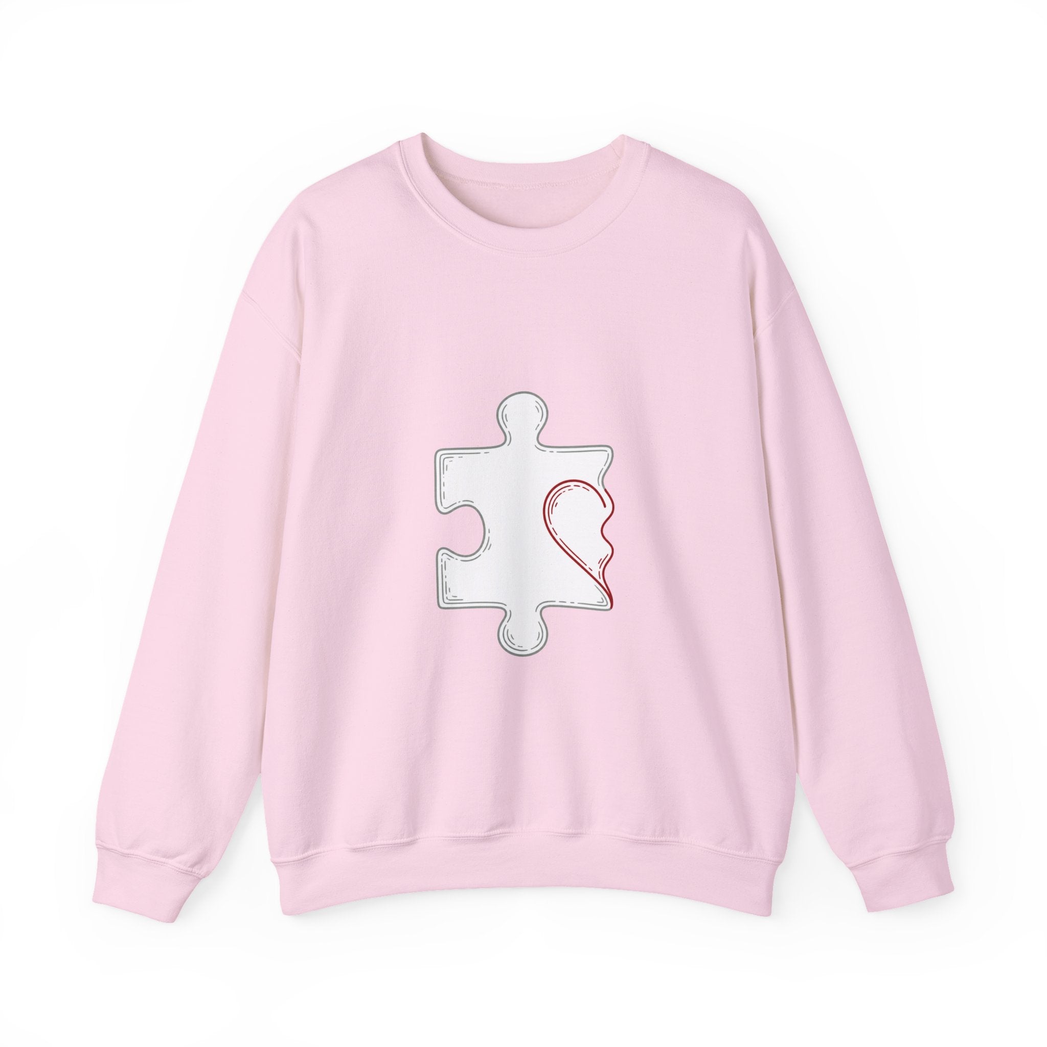 Matching Couple Sweatshirt - Puzzle Pieces Matching Couple Comfort Colors Crew Minimalist Art His Hers Christmas Gift - Design A