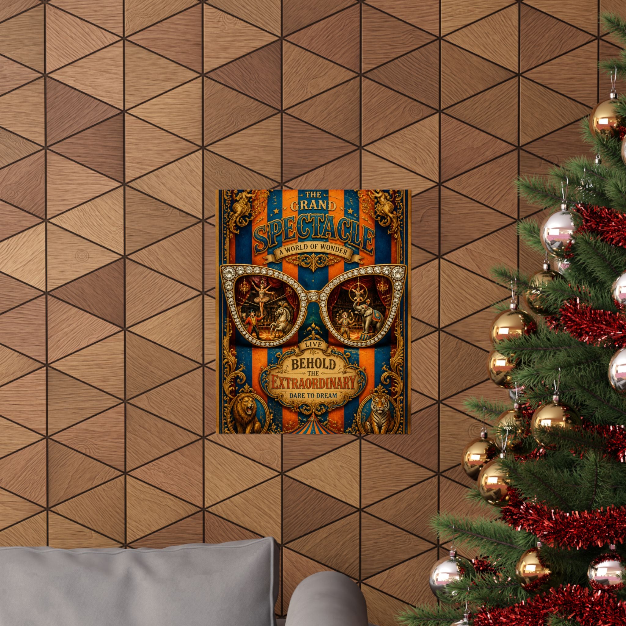 Sunglasses Circus Ring Wall Art Poster 24×36 Baroque Studio Decor Maximalist Print