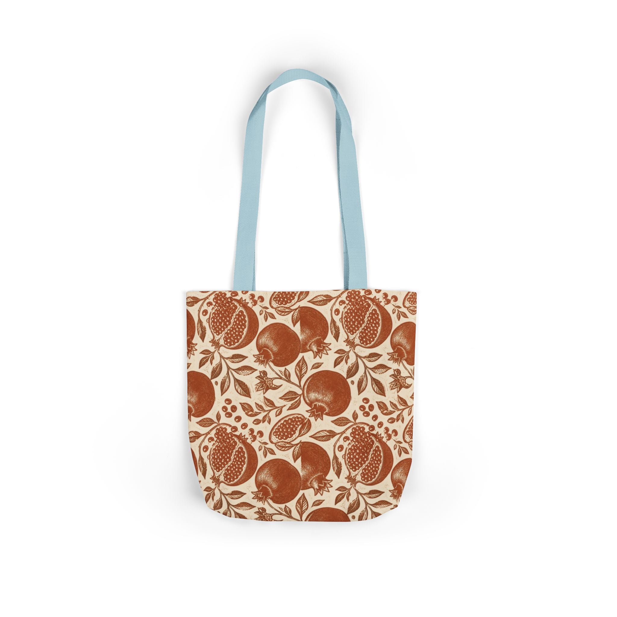 Split Pomegranates Canvas Tote Bag Mediterranean Kitchen Linocut Design Italian Cottagecore Gift