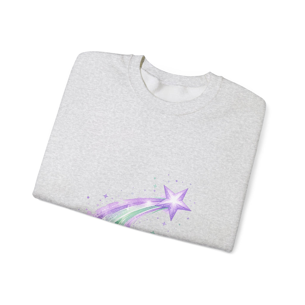 Matching Couple Sweatshirt - Shooting Star & North Star Matching Couple Crewneck Sweatshirt Watercolor Art His Hers Engagement Gift - Design A