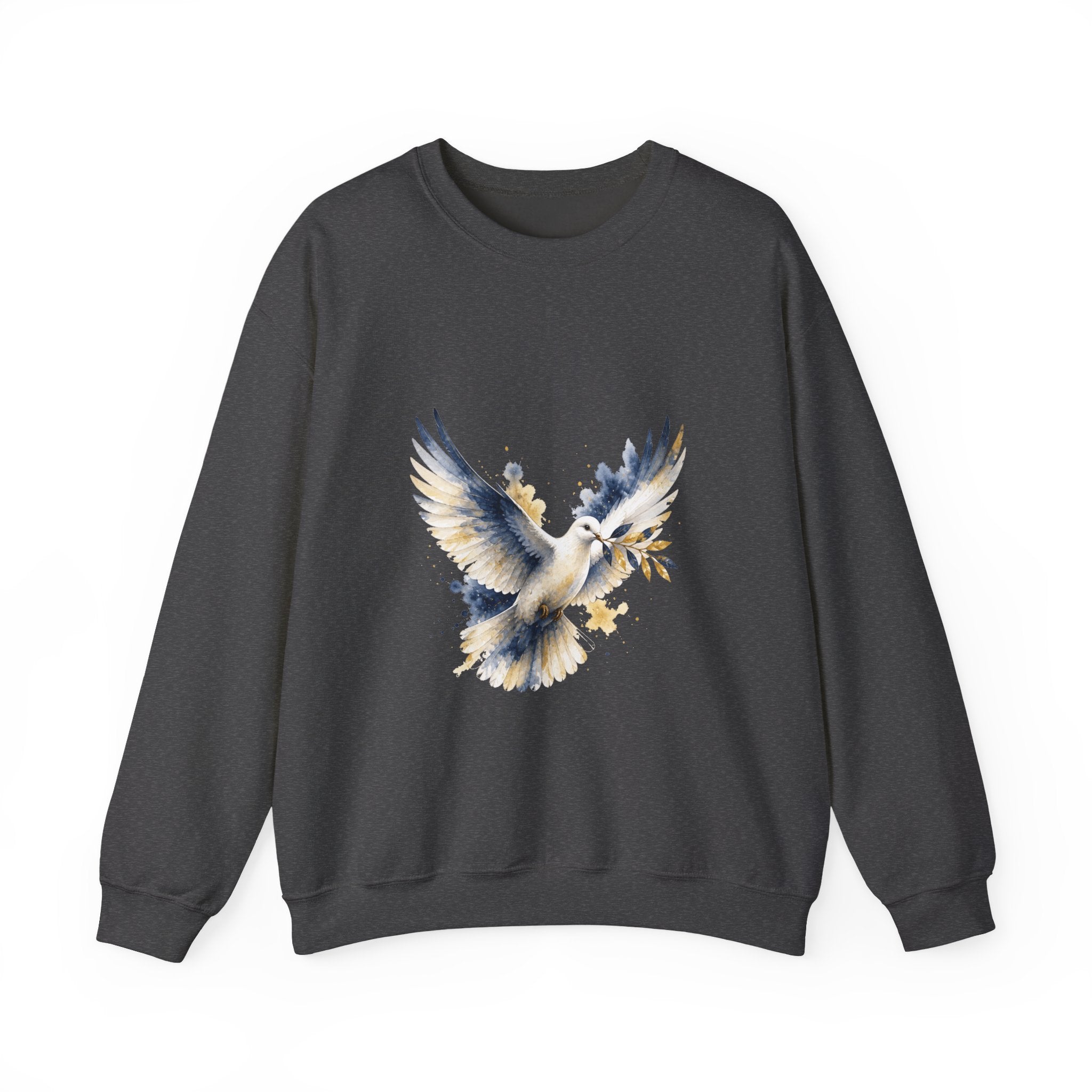 Matching Couple Sweatshirt - Wolf & Dove Matching Couple Comfort Colors Crew Watercolor Art His Hers Birthday Gift - Design B
