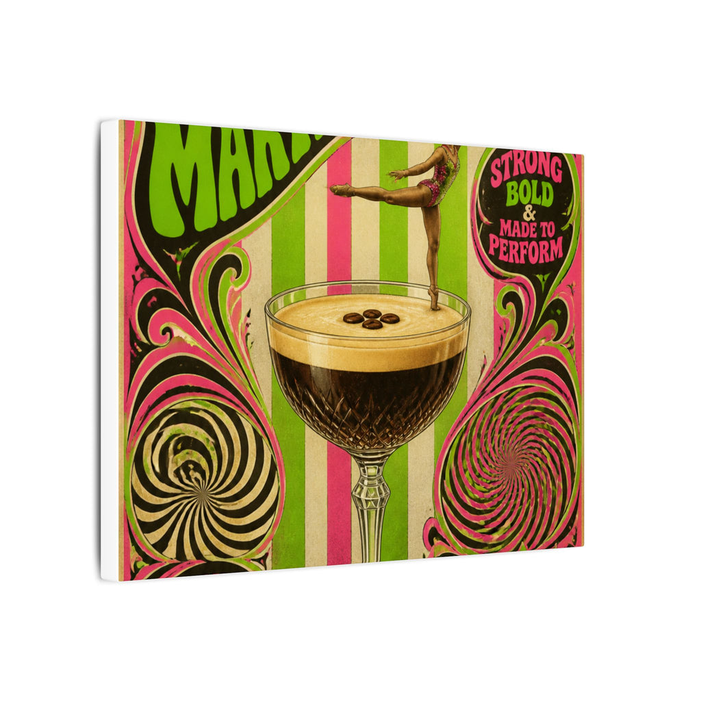 Espresso Martini Acrobat Wall Art Canvas 24×36 Psychedelic Dining Room Decor Maximalist Print
