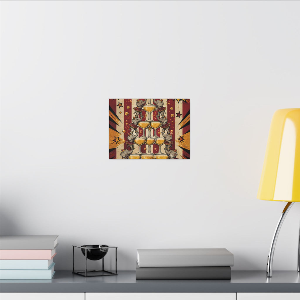 Champagne Tower Elephants Wall Art Canvas 24×36 Pop Art Restaurant Decor Maximalist Print