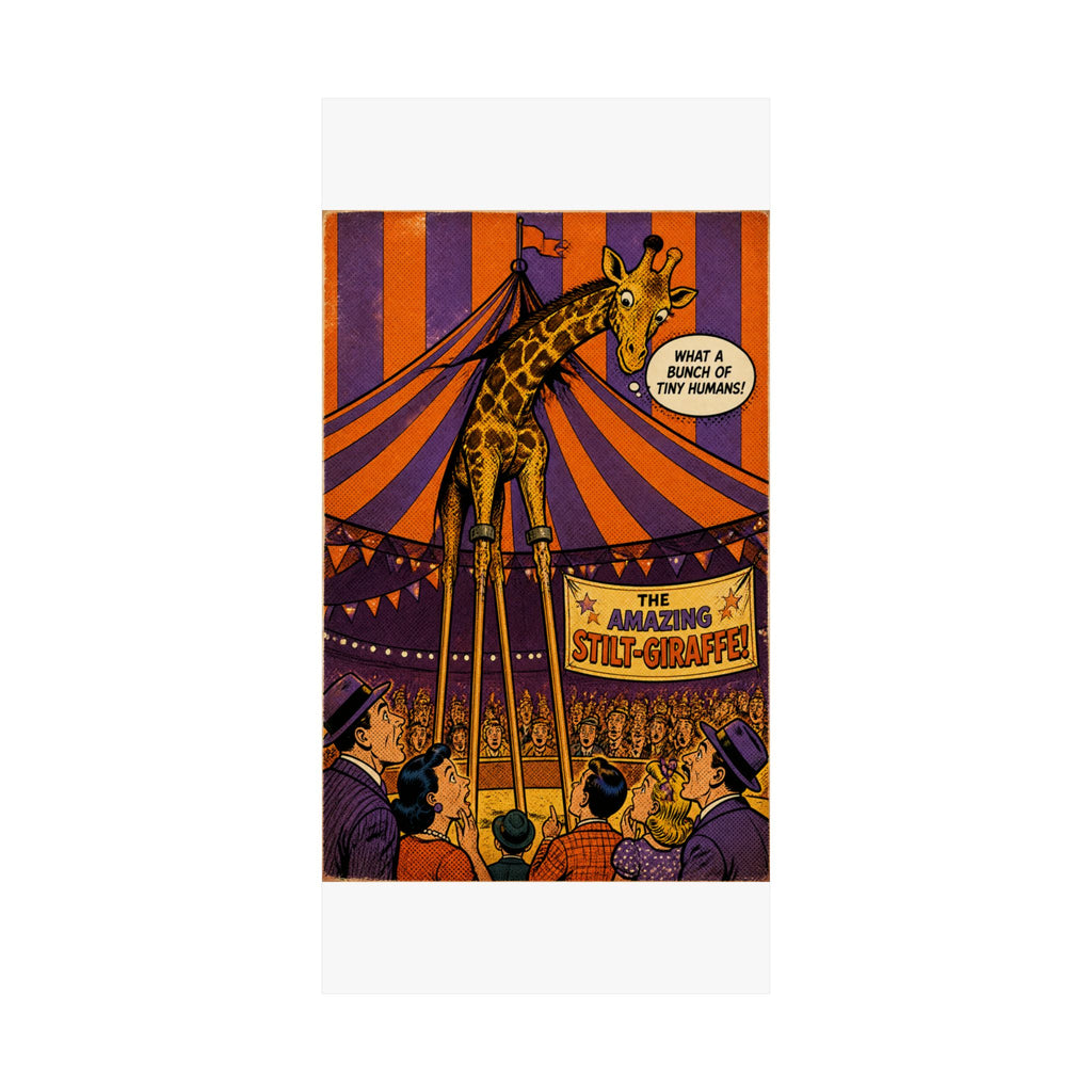 Giraffe on Stilts Wall Art Poster 18×24 Pop Art Living Room Decor Maximalist Print