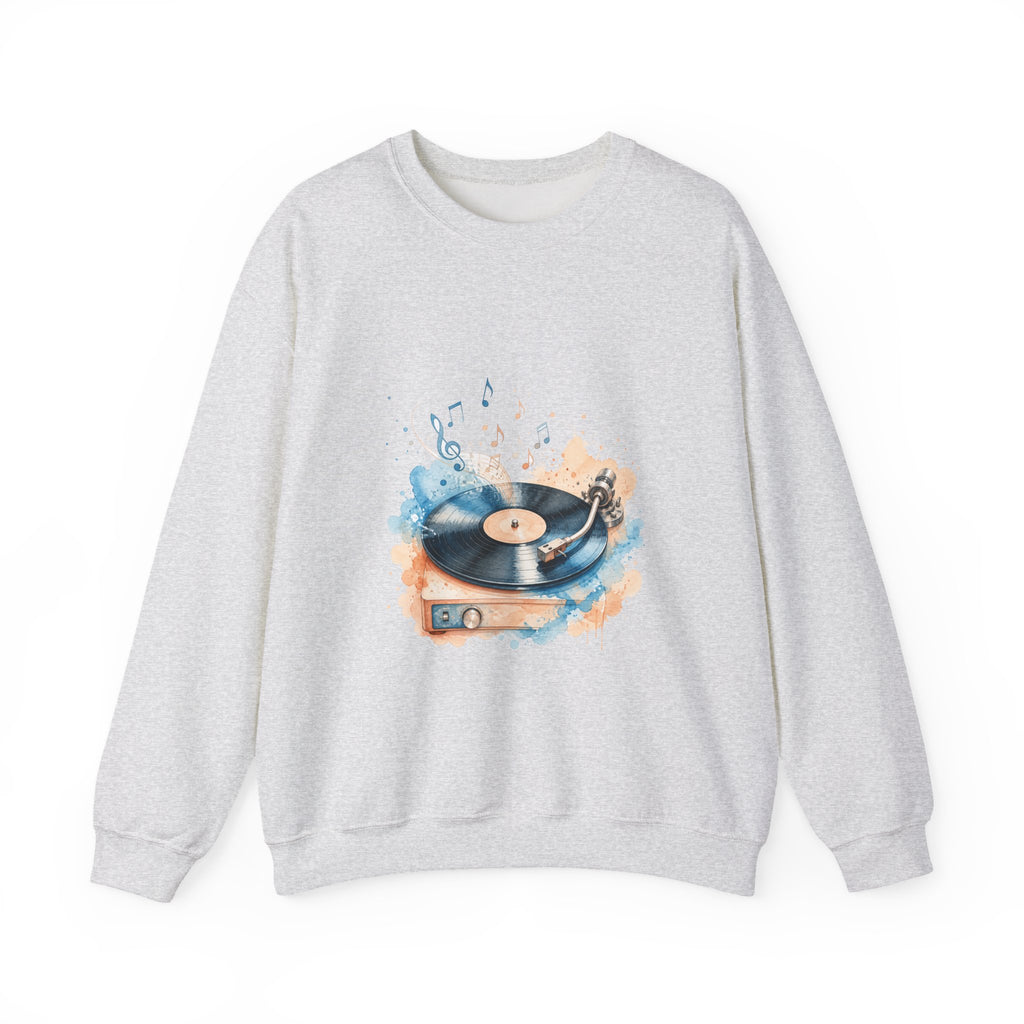 Matching Couple Sweatshirt - Vinyl & Cassette Matching Couple Comfort Colors Crew Watercolor Art His Hers Birthday Gift - Design A