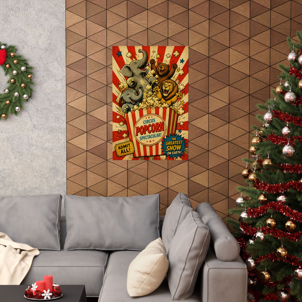 Popcorn Box Animals Wall Art Poster 24×36 Pop Art Restaurant Decor Maximalist Print