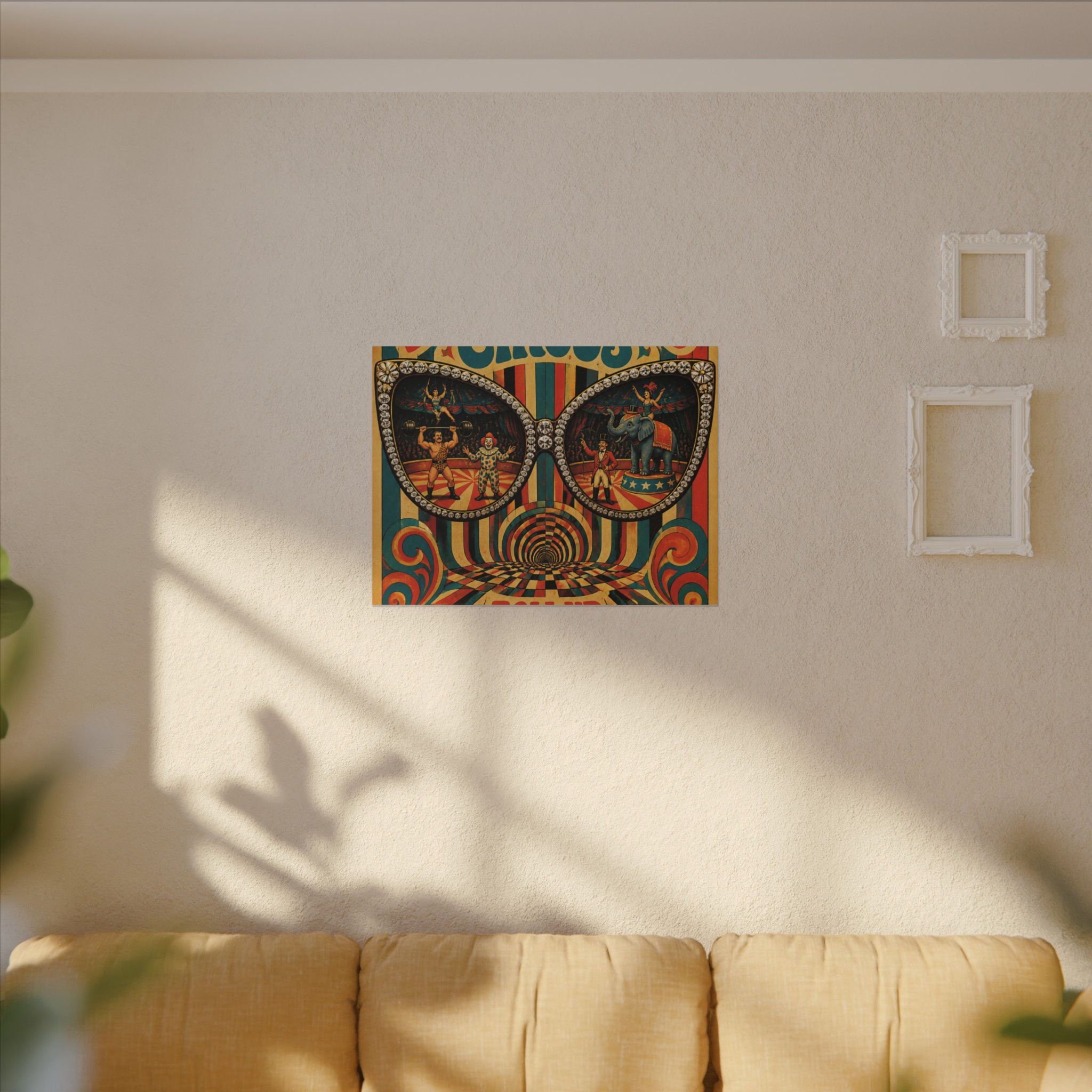 Sunglasses Circus Ring Wall Art Canvas 16×20 Psychedelic Cafe Decor Maximalist Print
