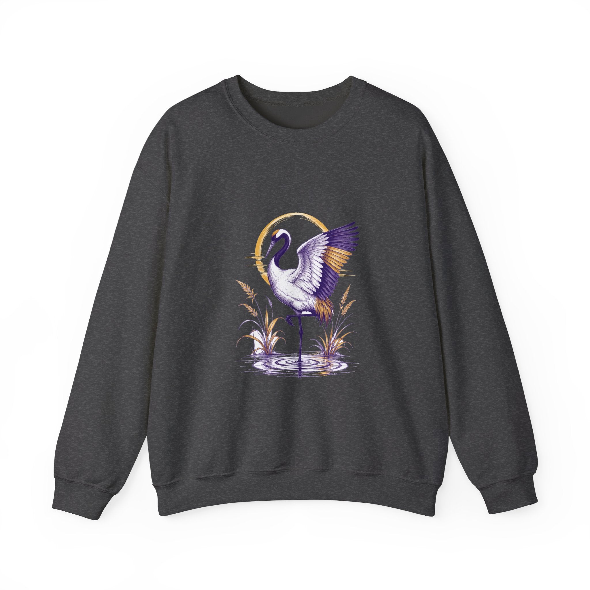 Matching Couple Sweatshirt - Tiger & Crane Matching Couple Premium Fleece Sweatshirt Hand-Drawn Art His Hers Anniversary Gift - Design B