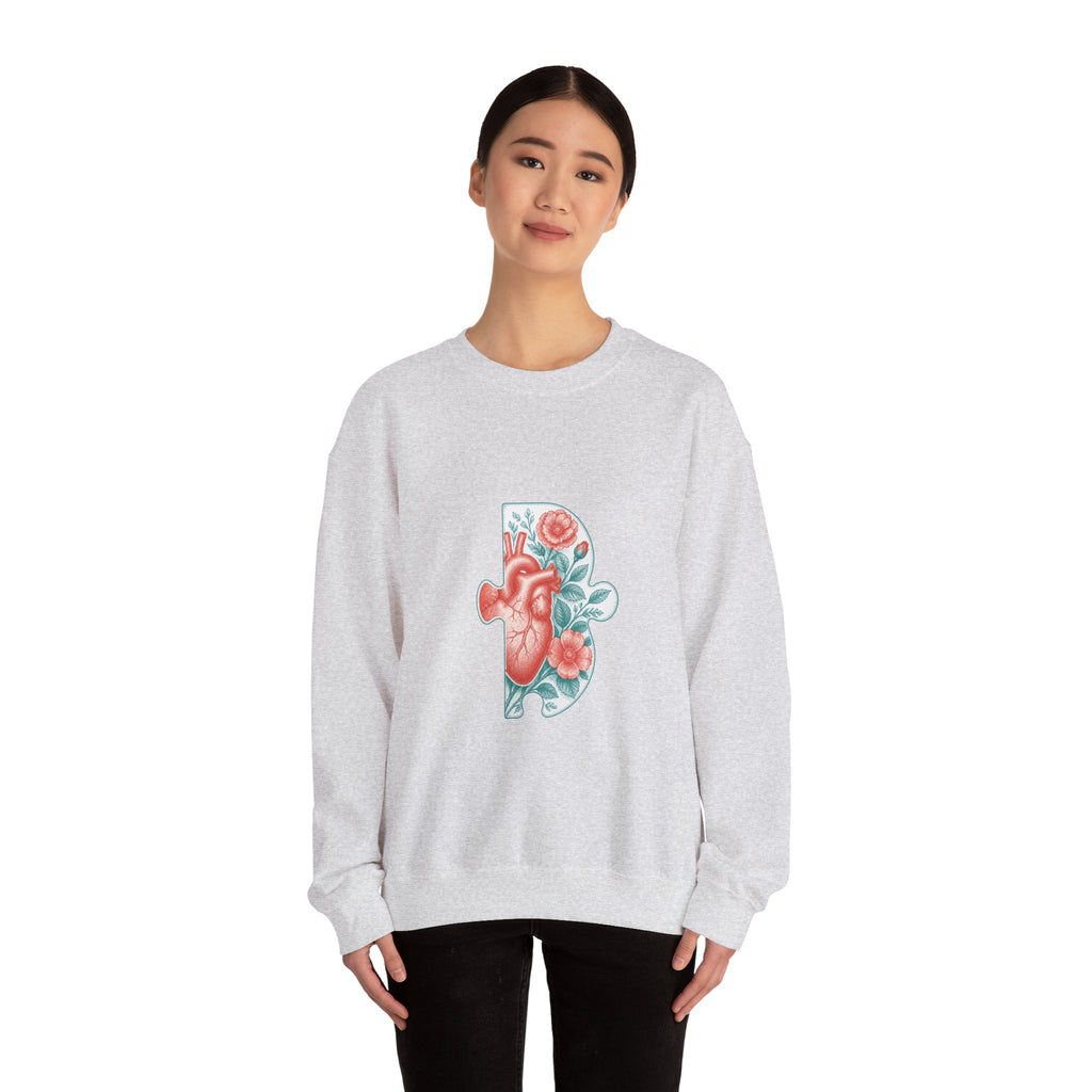 Matching Couple Sweatshirt - Puzzle Pieces Matching Couple Crewneck Sweatshirt Vintage Art His Hers Wedding Gift - Design B