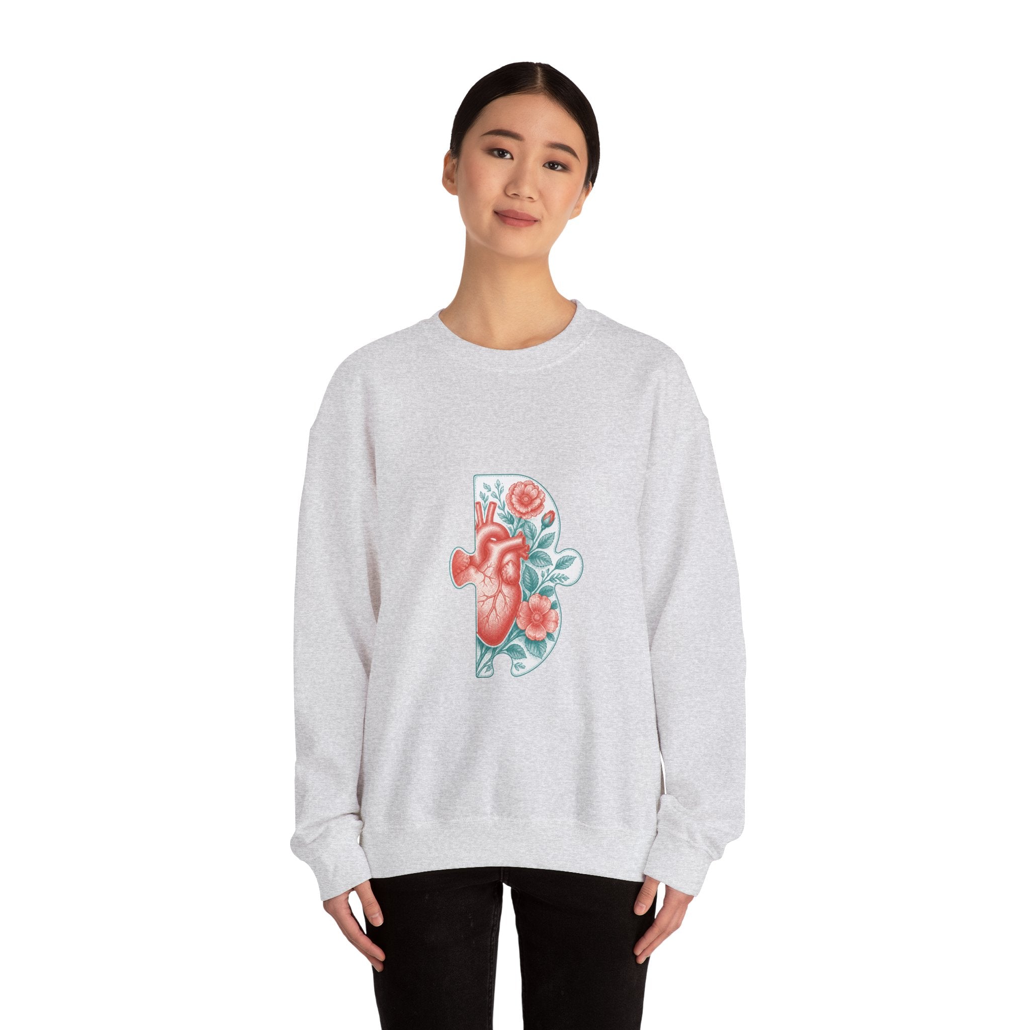 Matching Couple Sweatshirt - Puzzle Pieces Matching Couple Crewneck Sweatshirt Vintage Art His Hers Wedding Gift - Design B