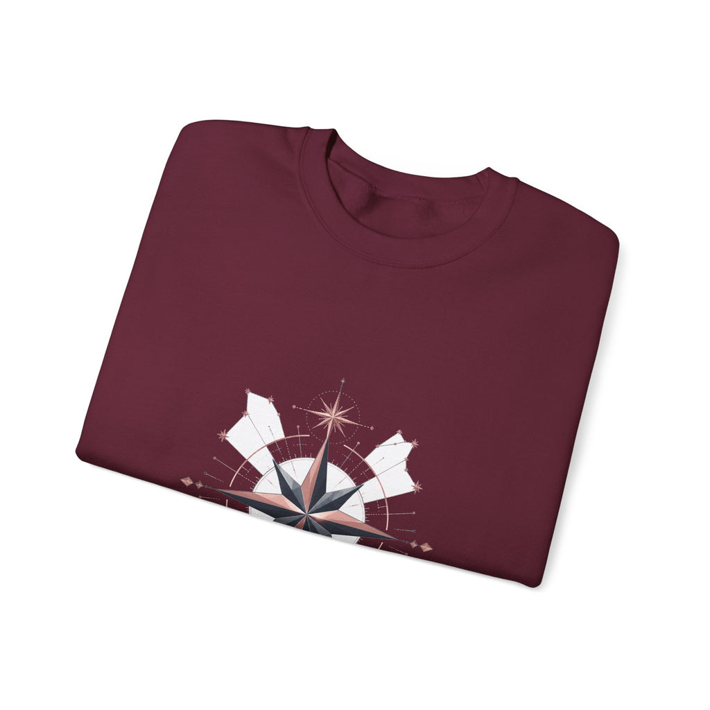 Matching Couple Sweatshirt - Shooting Star & North Star Matching Couple Crewneck Sweatshirt Geometric Art His Hers Couple Gift - Design B