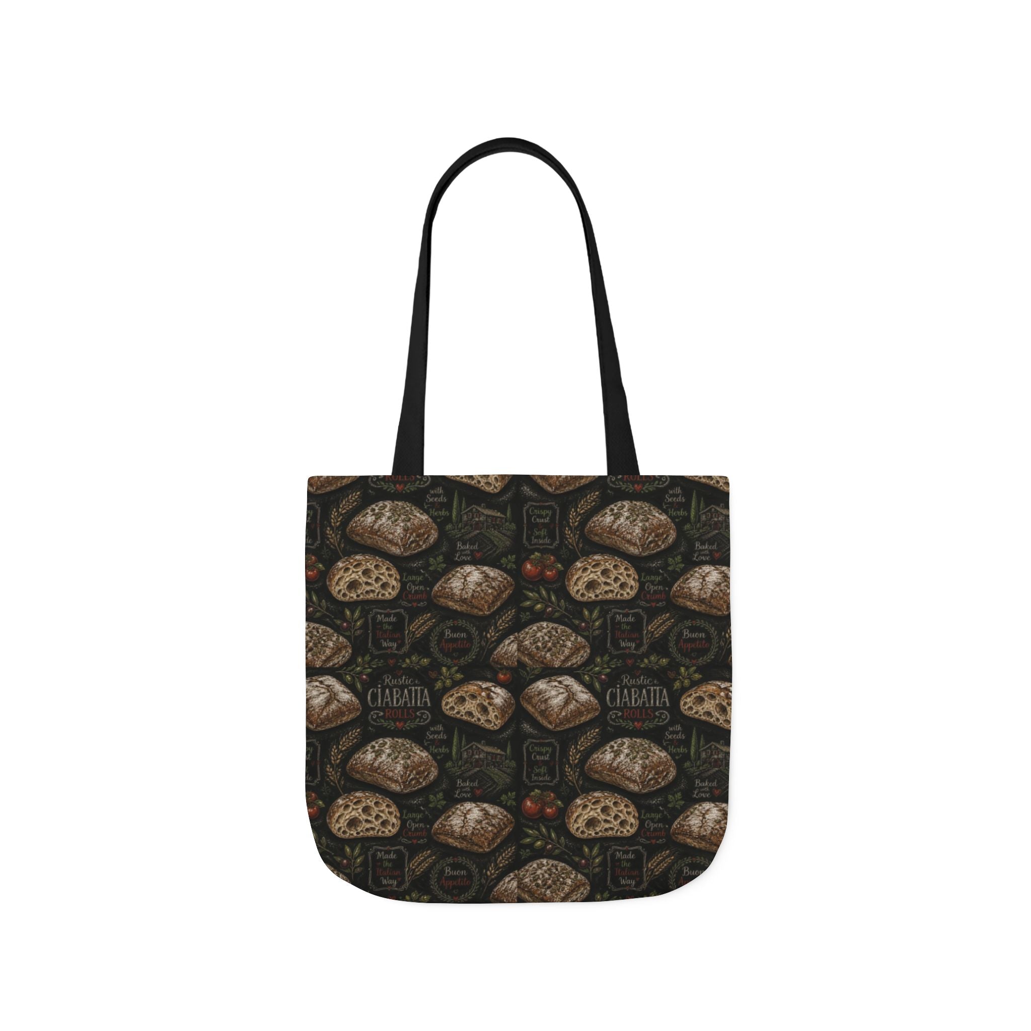 Ciabatta Rolls Canvas Tote Bag Mediterranean Kitchen Chalk Art Design Italian Cottagecore Gift