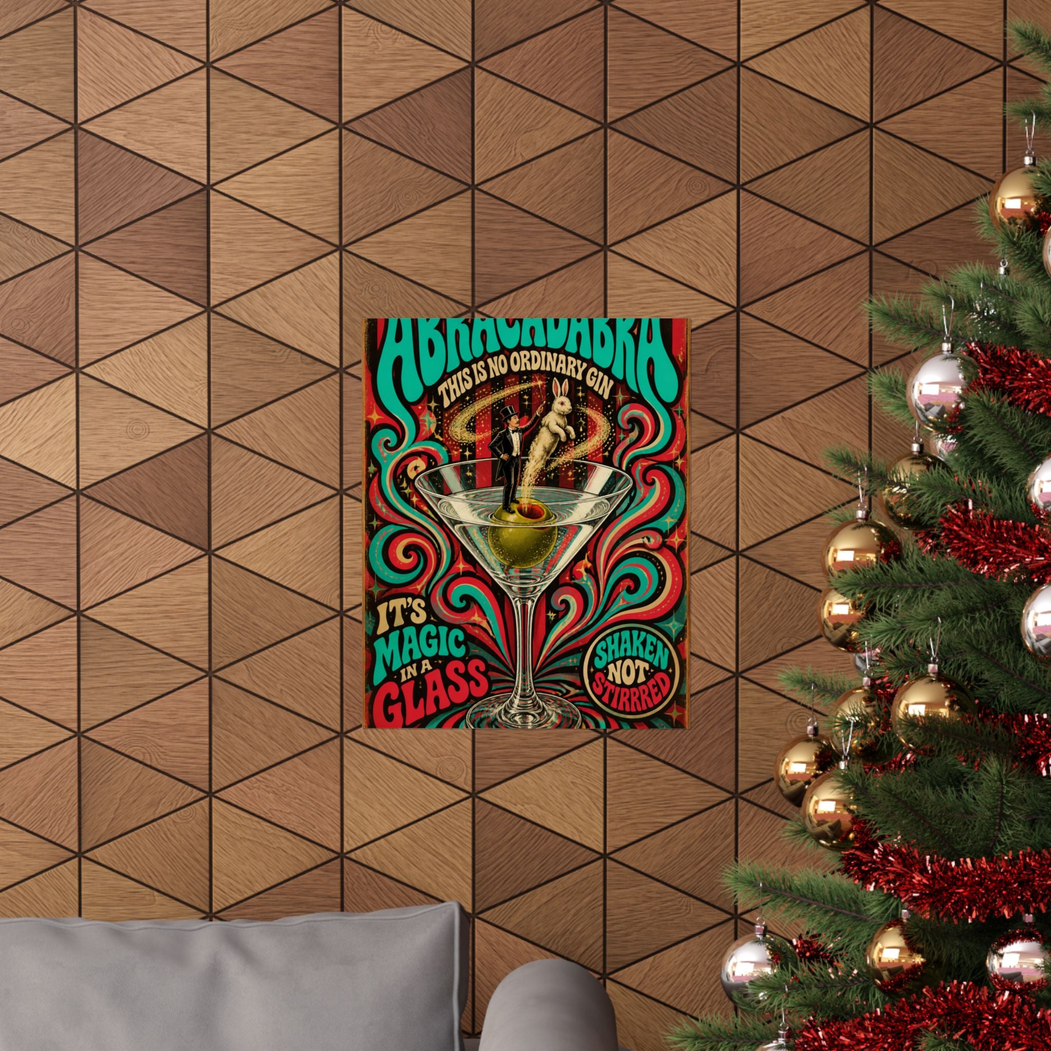 Martini Magician Wall Art Poster 24×36 Psychedelic Dining Room Decor Maximalist Print