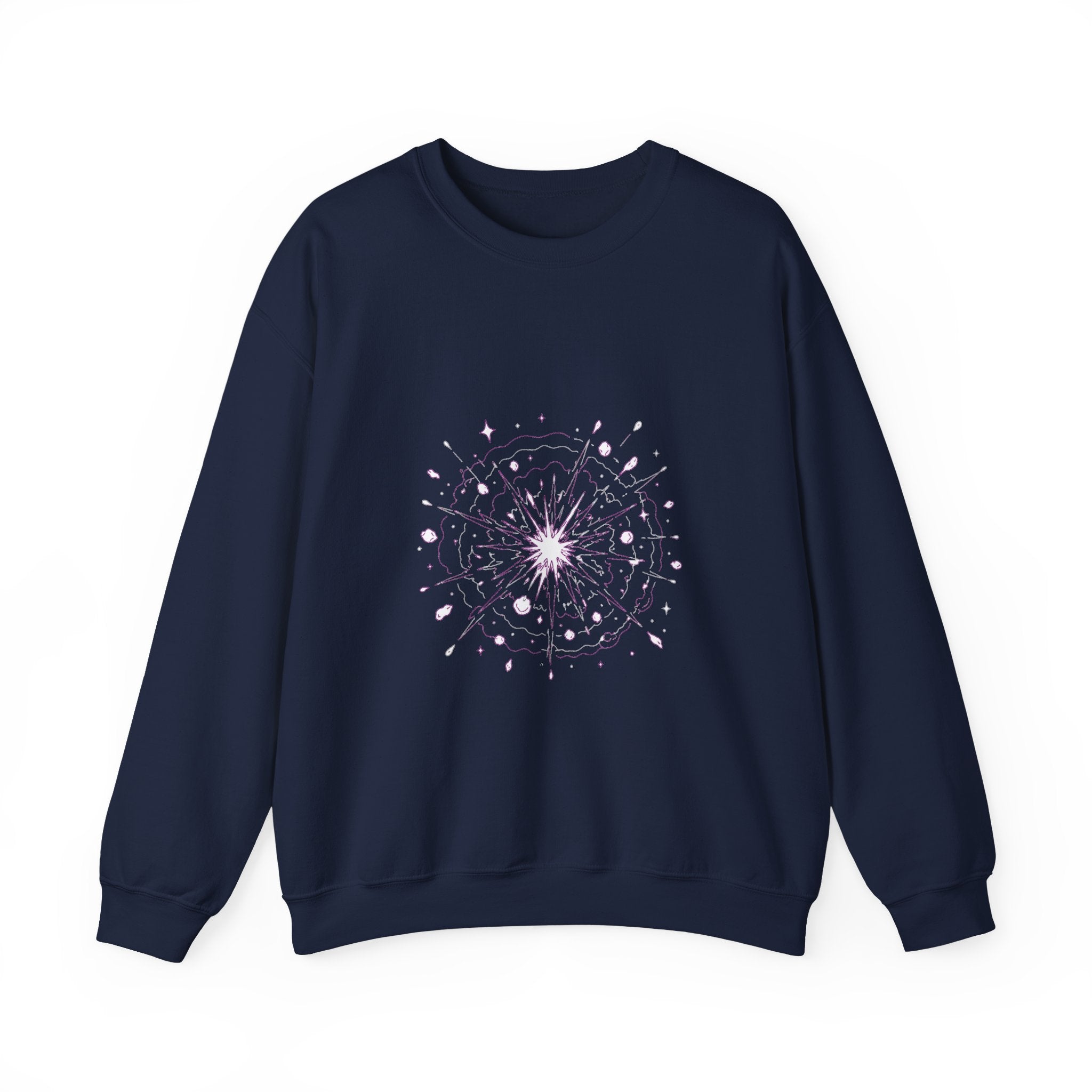 Matching Couple Sweatshirt - Galaxy & Supernova Matching Couple Comfort Colors Crew Minimalist Art His Hers Christmas Gift - Design B