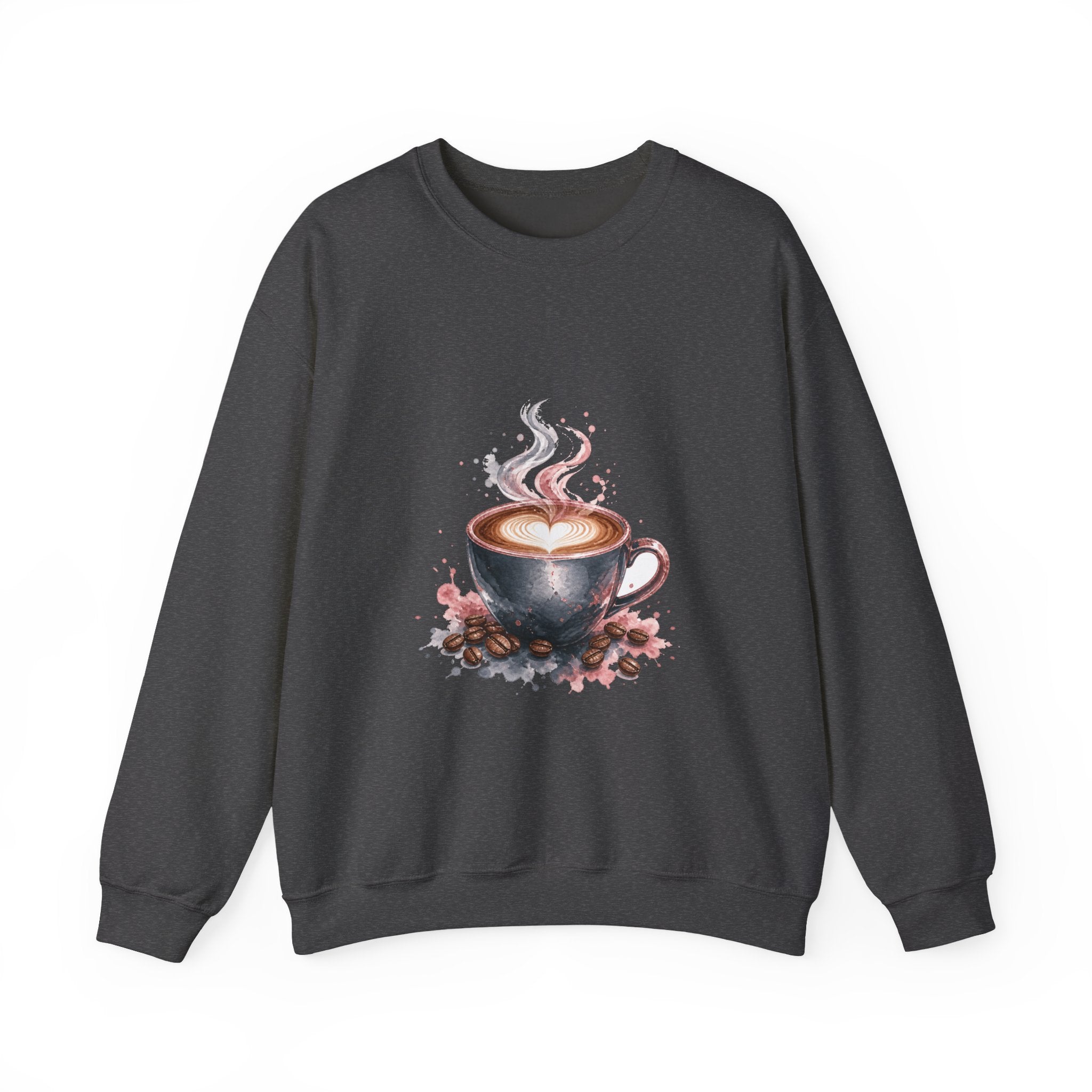 Matching Couple Sweatshirt - Coffee & Tea Matching Couple Premium Fleece Sweatshirt Watercolor Art His Hers Birthday Gift - Design A