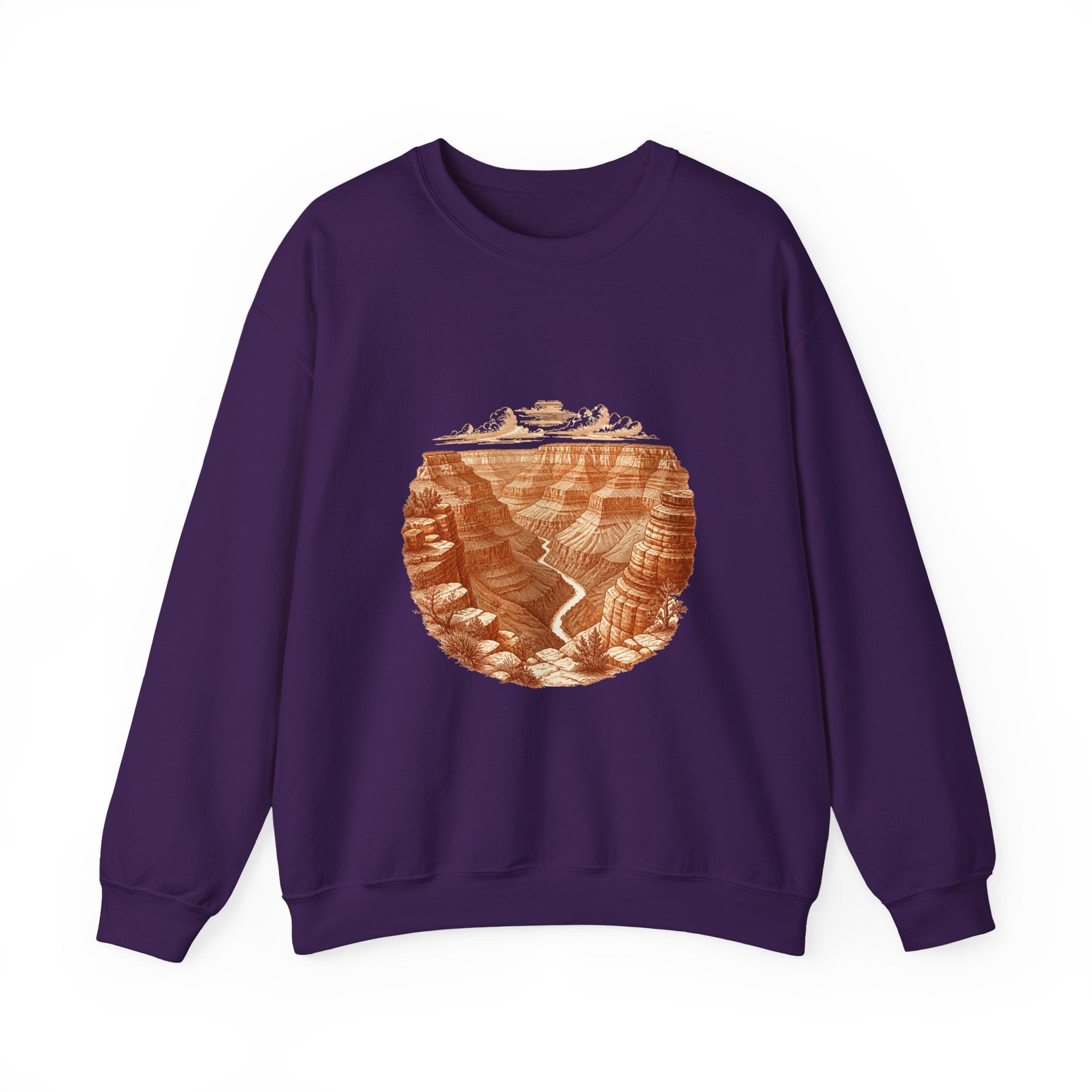 Matching Couple Sweatshirt - Lavender Fields & Canyon Matching Couple Premium Fleece Sweatshirt Vintage Art His Hers Honeymoon Gift - Design B