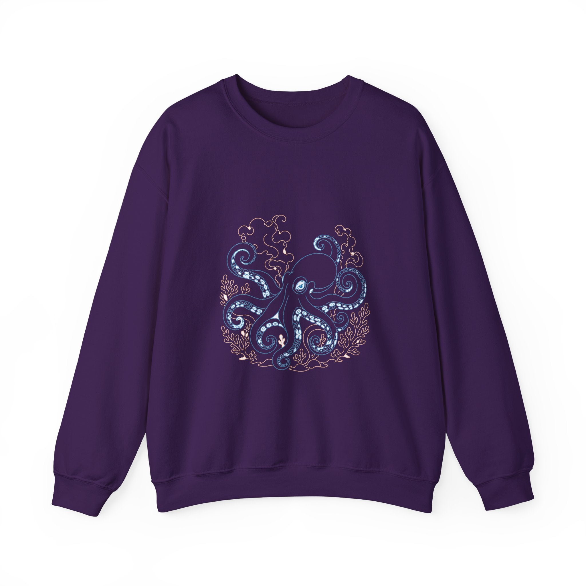 Matching Couple Sweatshirt - Octopus & Jellyfish Matching Couple Premium Fleece Sweatshirt Minimalist Art His Hers Christmas Gift - Design A