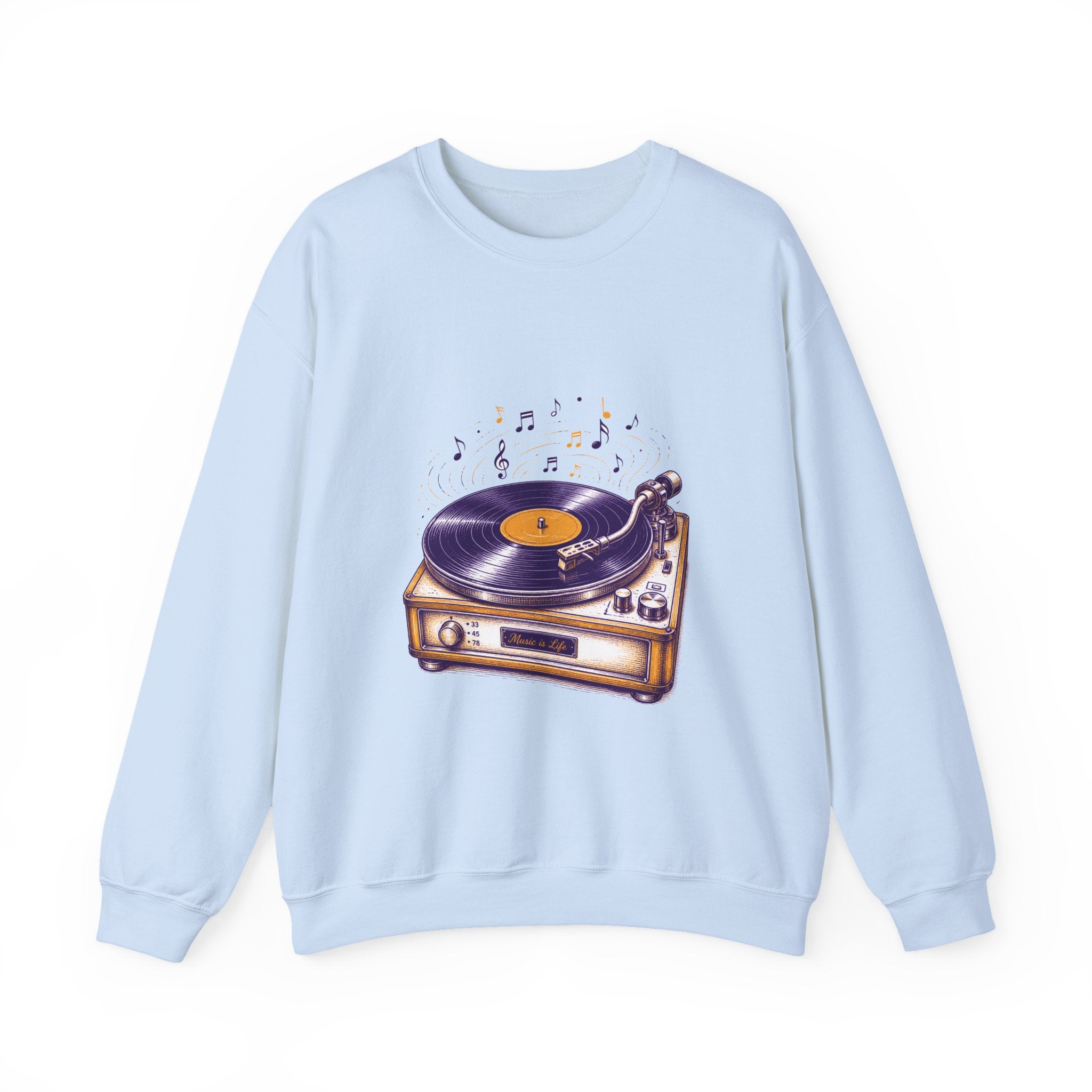 Matching Couple Sweatshirt - Vinyl & Cassette Matching Couple Premium Fleece Sweatshirt Hand-Drawn Art His Hers Anniversary Gift - Design A