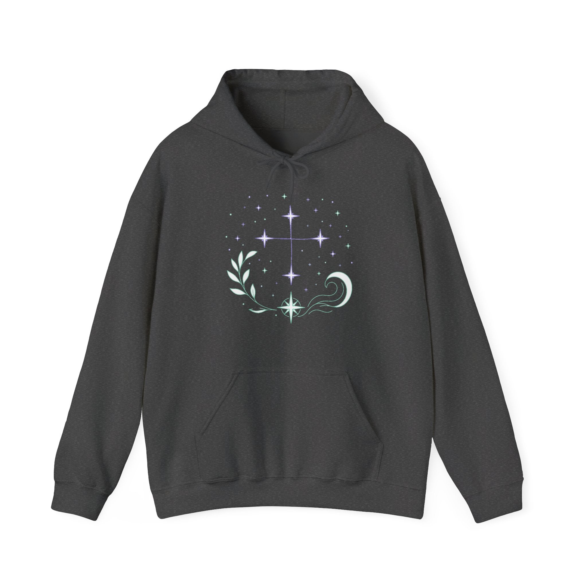 Matching Couple Sweatshirt - Aurora & Southern Cross Matching Couple Hooded Sweatshirt Minimalist Art His Hers Valentine Gift - Design B