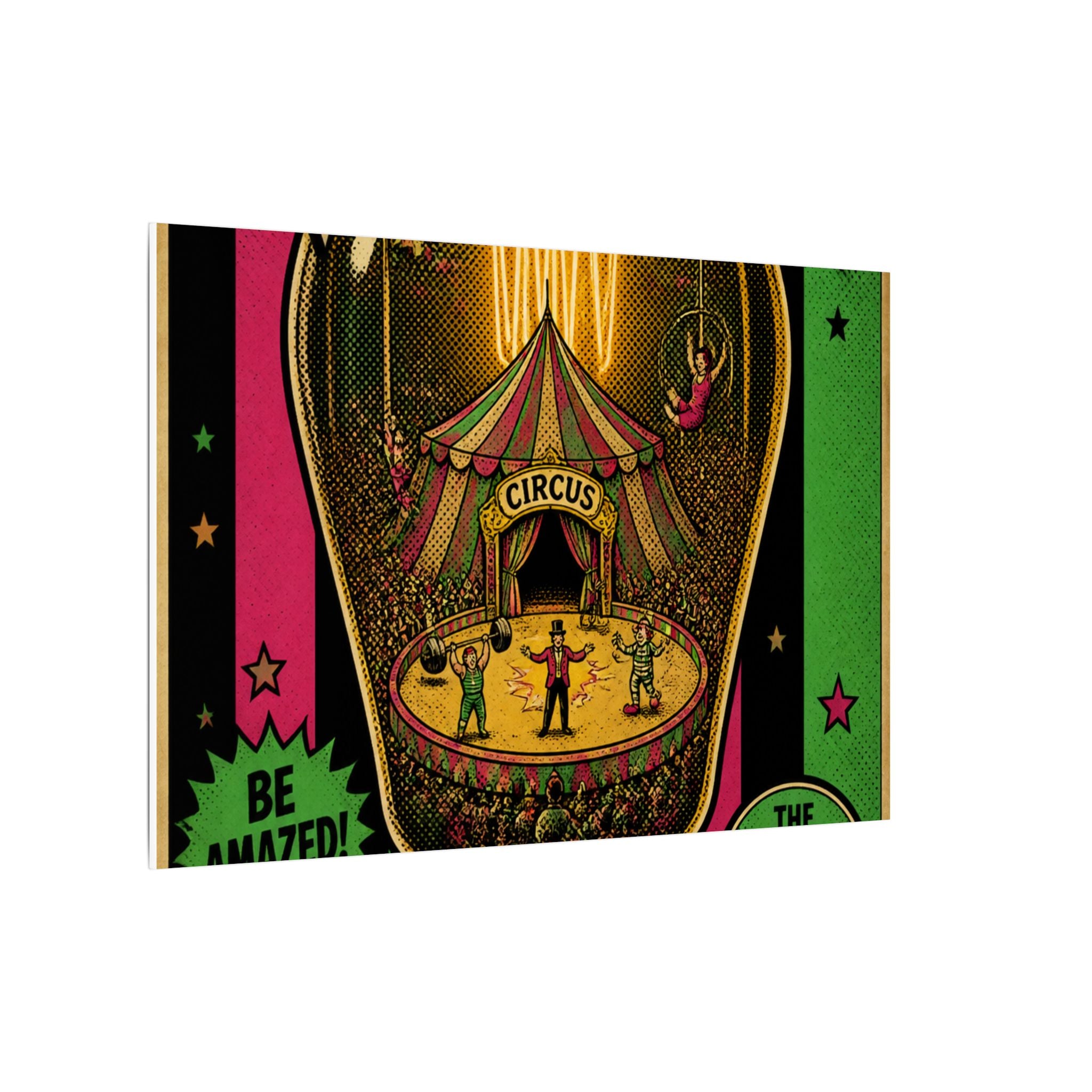 Light Bulb Circus Wall Art Canvas 24×36 Pop Art Restaurant Decor Maximalist Print