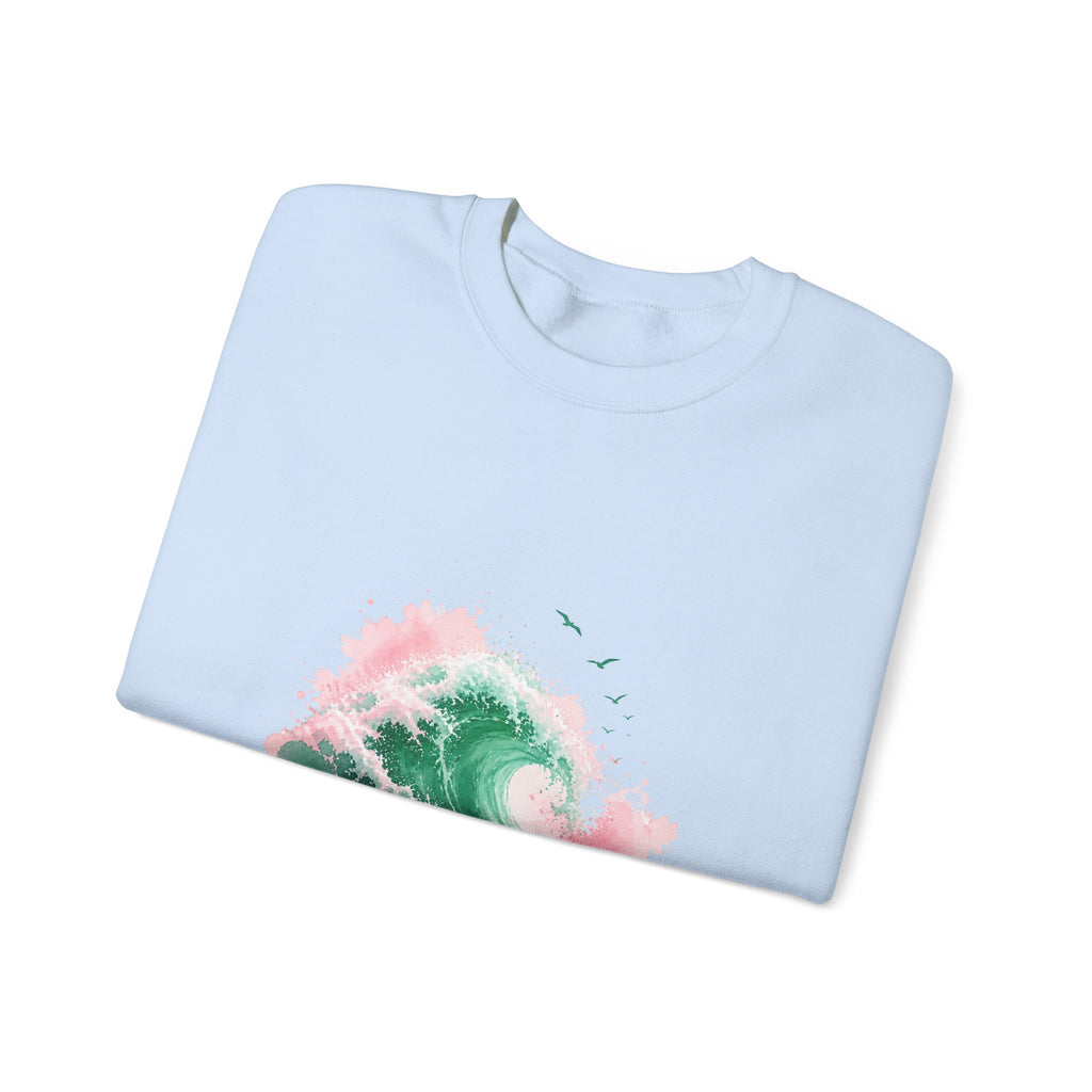 Matching Couple Sweatshirt - Mountain & Ocean Matching Couple Comfort Colors Crew Watercolor Art His Hers Birthday Gift - Design B