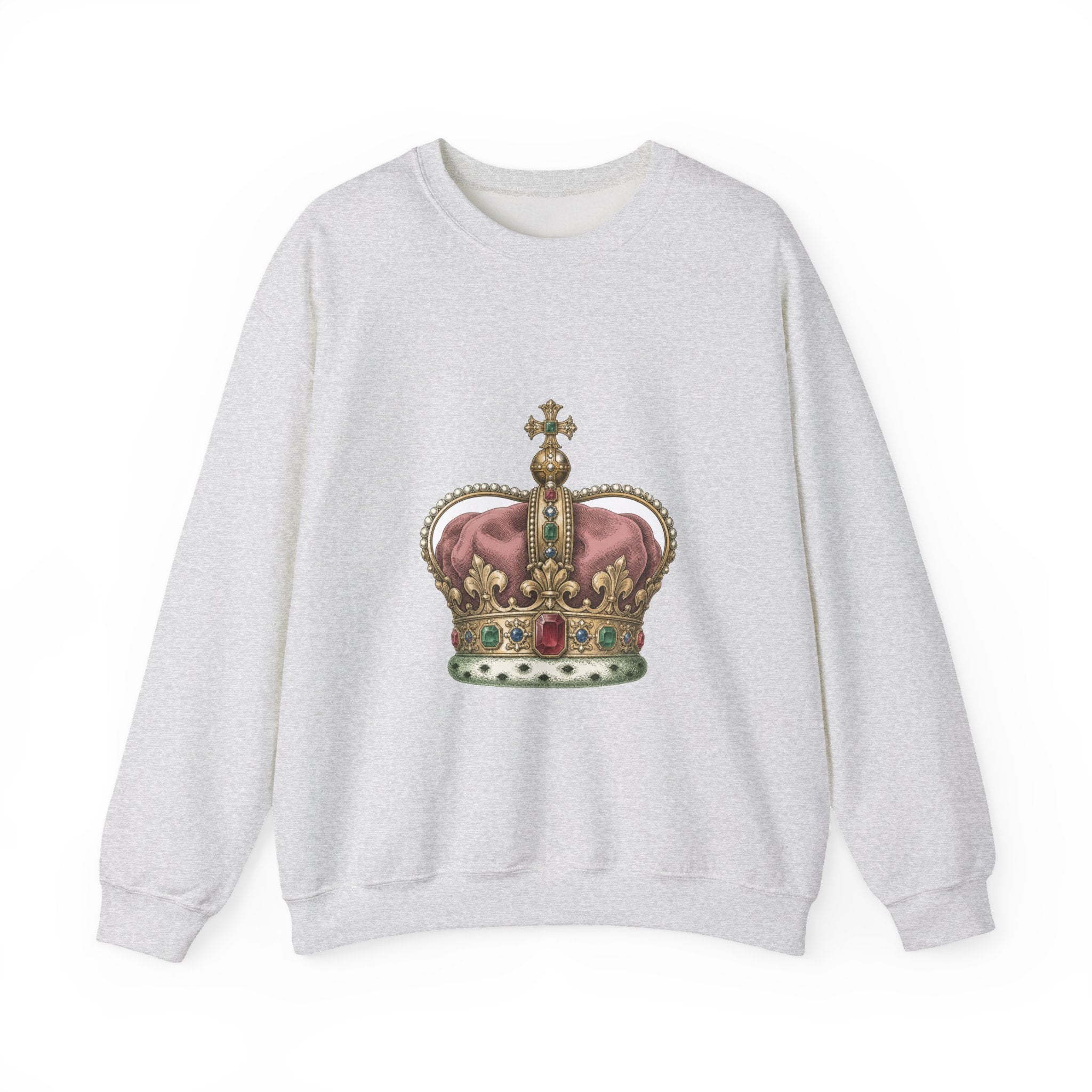 Matching Couple Sweatshirt - Crown & Shield Matching Couple Comfort Colors Crew Vintage Art His Hers Honeymoon Gift - Design A