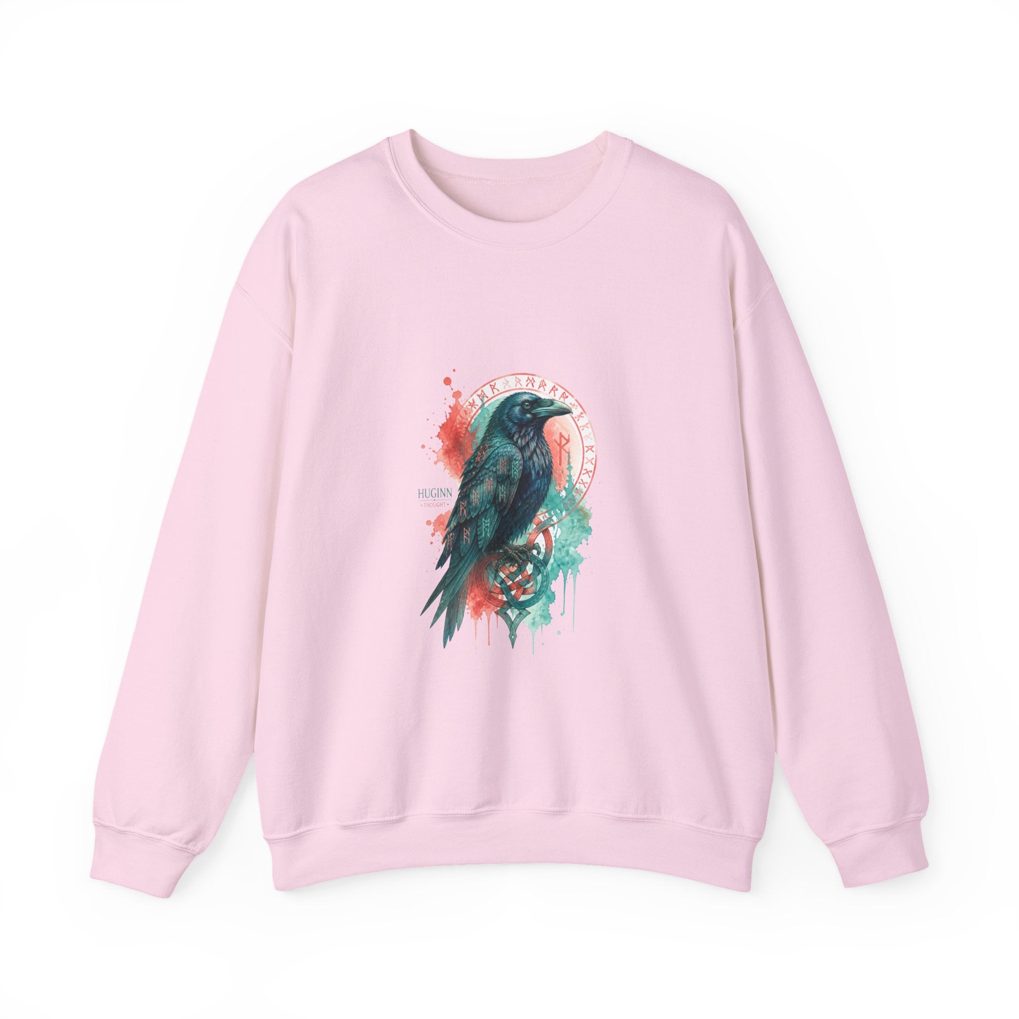 Matching Couple Sweatshirt - Huginn & Muninn Matching Couple Crewneck Sweatshirt Watercolor Art His Hers Engagement Gift - Design A