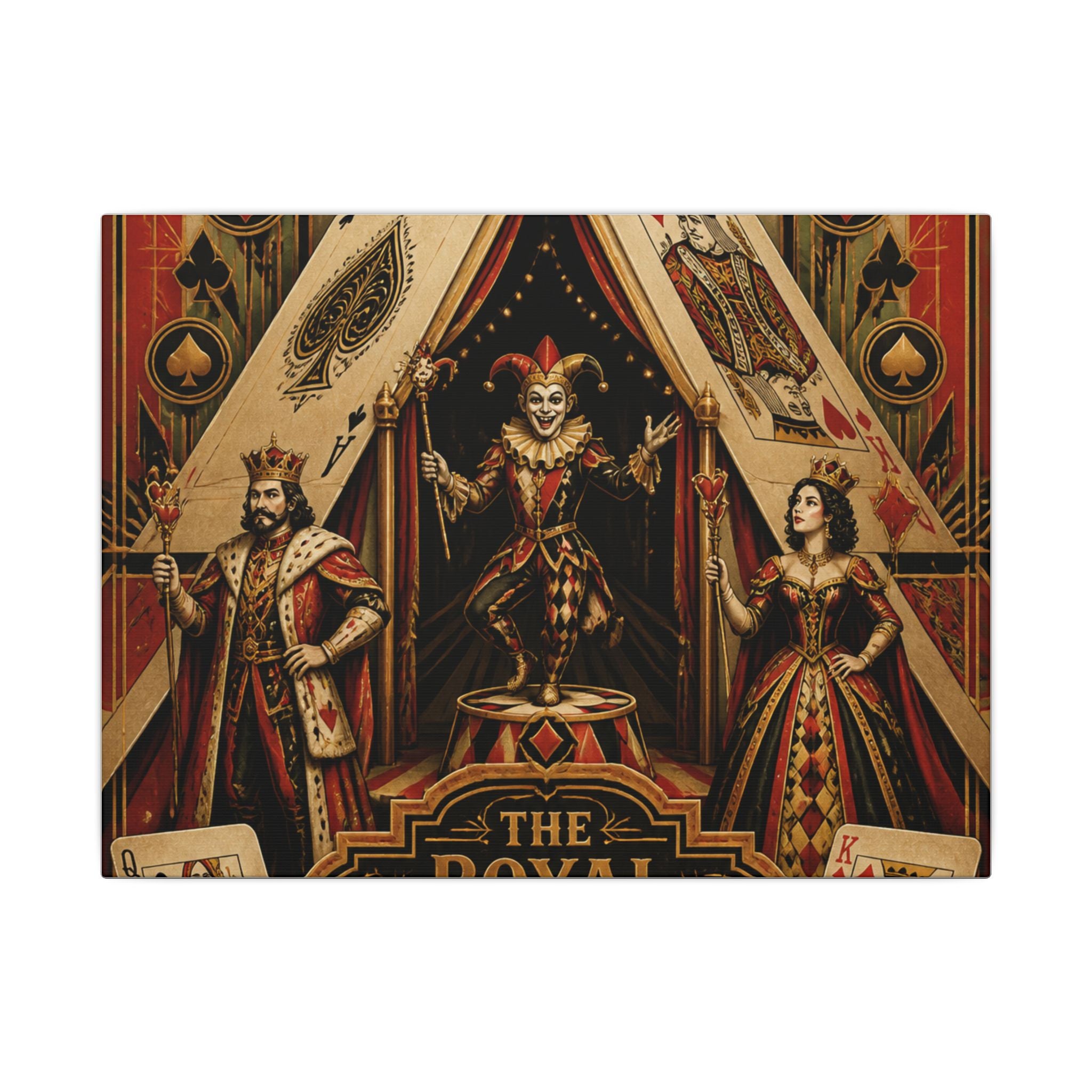 Playing Cards Tent Wall Art Canvas 16×20 Art Deco Entryway Decor Maximalist Print