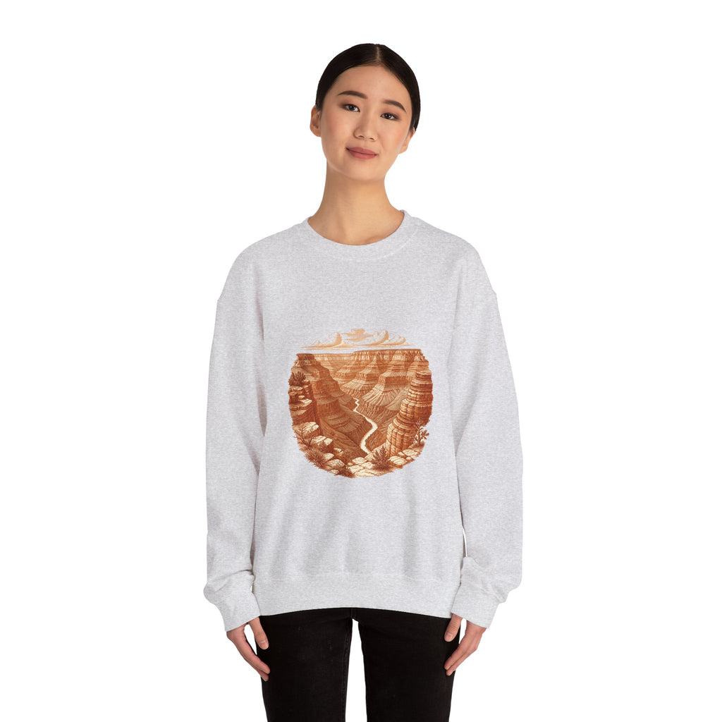 Matching Couple Sweatshirt - Lavender Fields & Canyon Matching Couple Premium Fleece Sweatshirt Vintage Art His Hers Honeymoon Gift - Design B