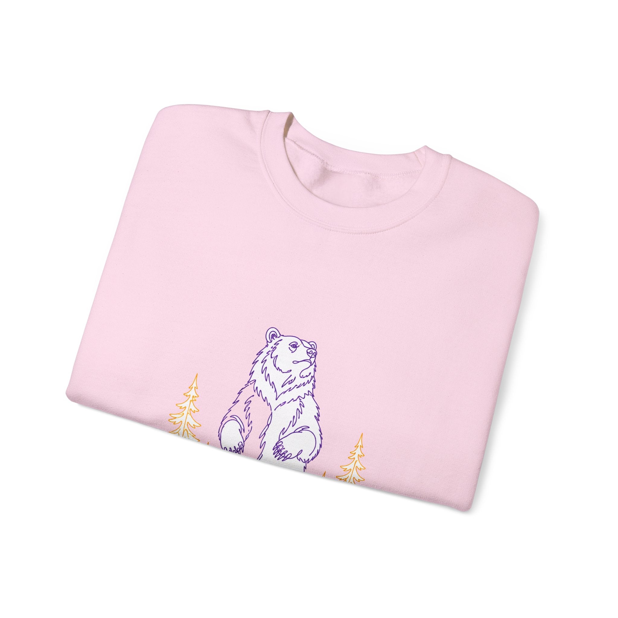 Matching Couple Sweatshirt - Bear & Deer Matching Couple Crewneck Sweatshirt Minimalist Art His Hers Valentine Gift - Design A